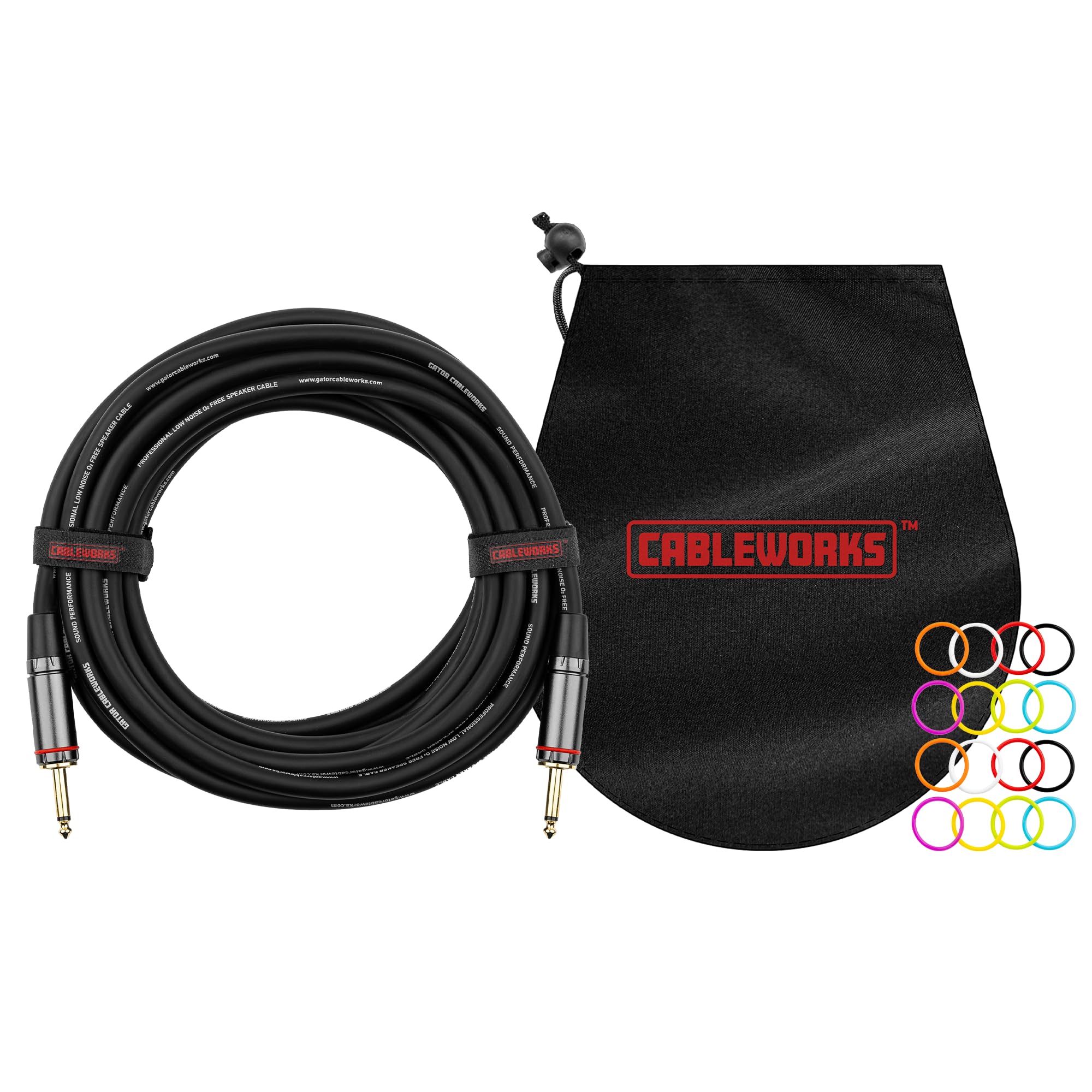 By Gator Cases Headliner Series Premium 15 Foot TS Speaker Cable, (GCWH-SPK-15) 15 Feet 1/4" TS - Image 15