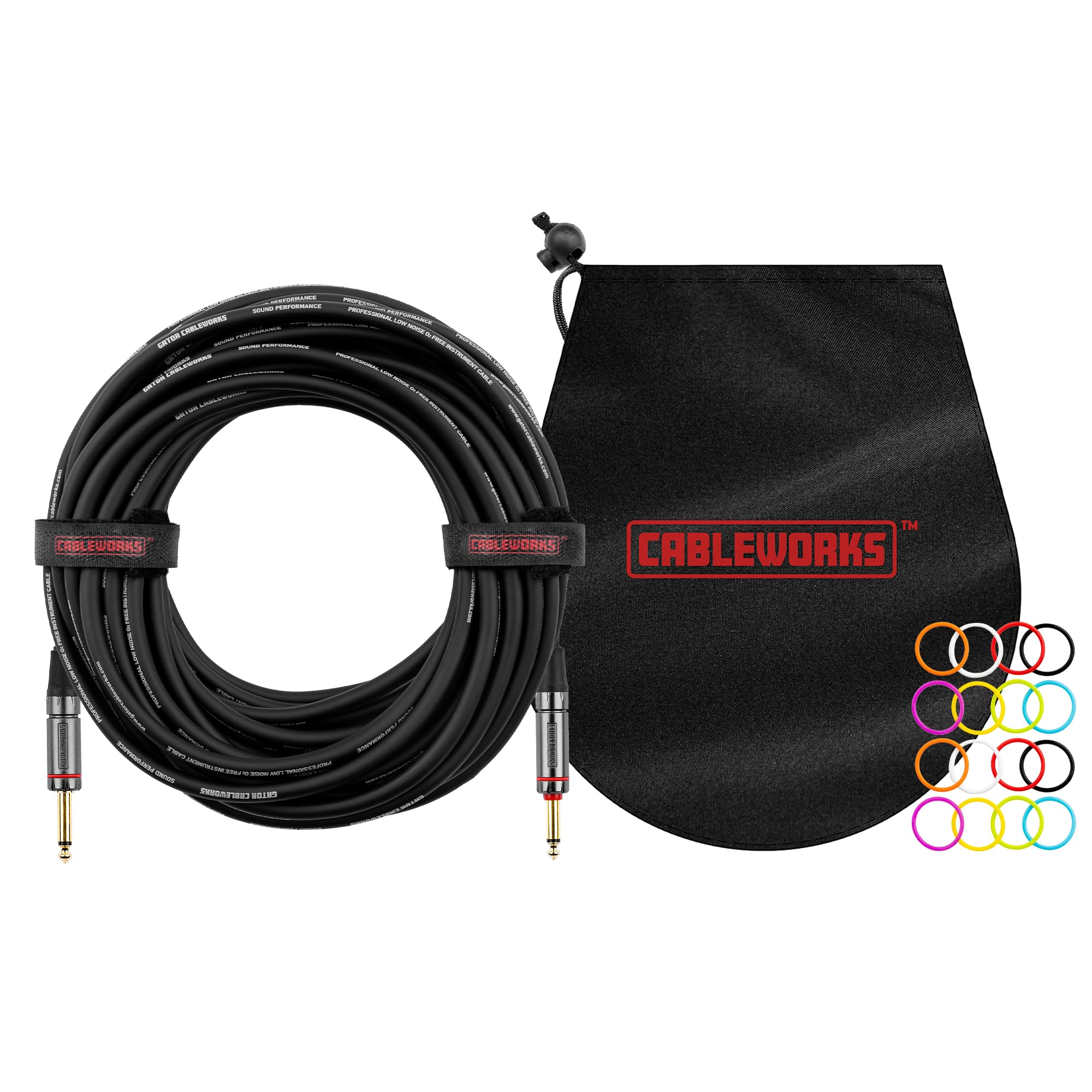 by Gator Cases Headliner Series Premium 20 Ft Straight to Straight Guitar Instrument Cable with Quiet Switch Technology (GCWH-INS-20QT) 20 Feet Quiet - Straight - Image 15