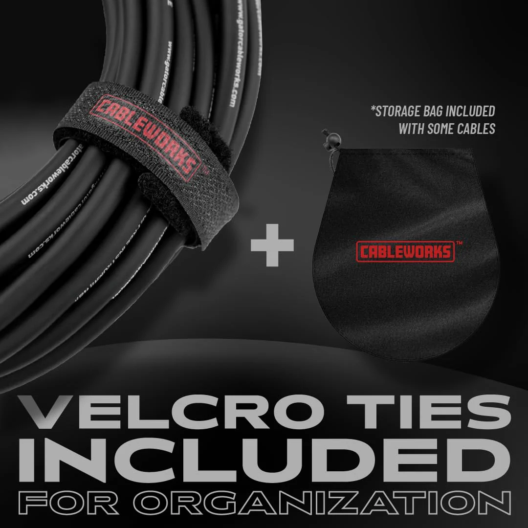 by Gator Cases Headliner Series Premium 20 Ft Straight to Straight Guitar Instrument Cable with Quiet Switch Technology (GCWH-INS-20QT) 20 Feet Quiet - Straight - Image 8
