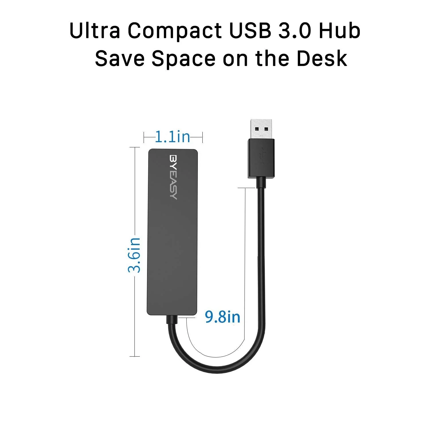 BYEASY USB Hub, 4 Port USB 3.0 Hub, Ultra Slim Portable Data Hub Applicable for iMac Pro, MacBook Air, Mac Mini/Pro, Surface Pro, Notebook PC, Laptop, USB Flash Drives, and Mobile HDD (Leather Black) - Image 5