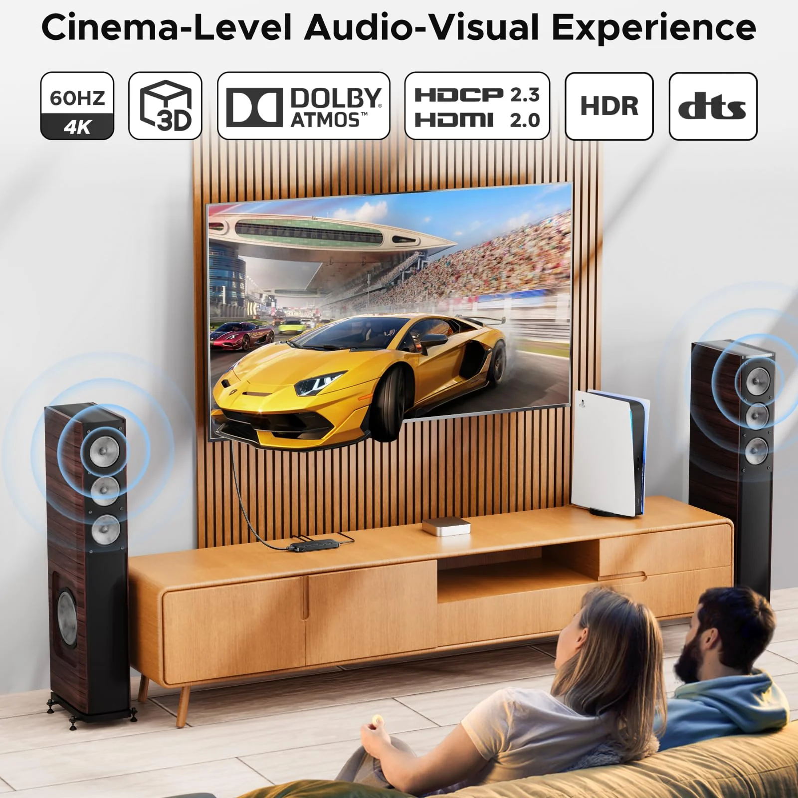ByteWave HDMI Switch 5 in 1 Out with Remote - 4K@60Hz, HDCP2.3, HDR, 3D, Dolby Support, Multi HDMI Port Selector Box, 5x1 Game Switcher Hub Compatible with PS5 Nintendo Switch1/2 Xbox Roku TV Stick - Image 4
