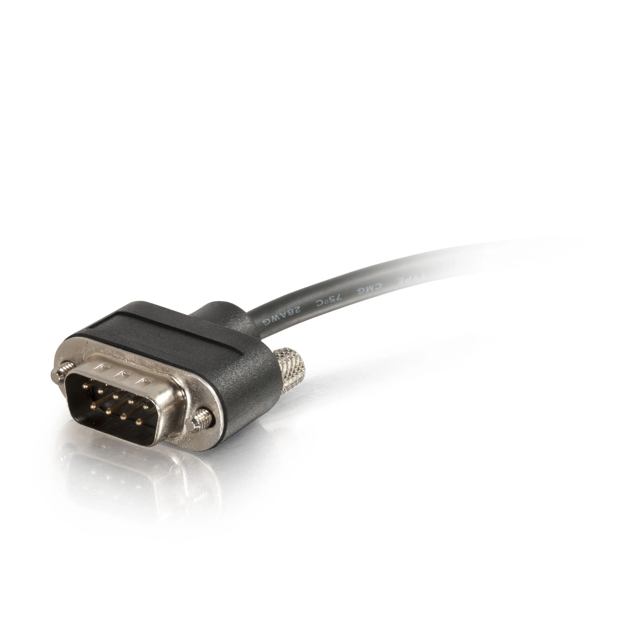 C2G 52187 Serial RS232 DB9 Null Modem Cable with Low Profile Connectors M/F, In-Wall CMG-Rated, Black (15 Feet, 4.57 Meters) - Image 2