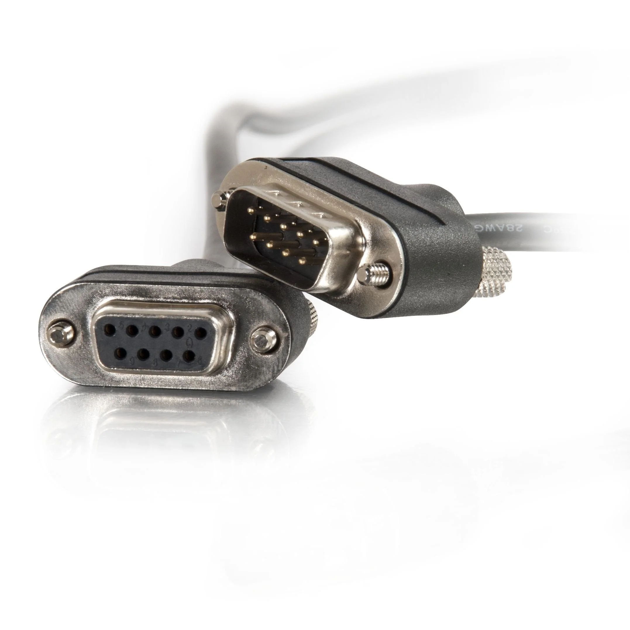 C2G 52187 Serial RS232 DB9 Null Modem Cable with Low Profile Connectors M/F, In-Wall CMG-Rated, Black (15 Feet, 4.57 Meters) - Image 4