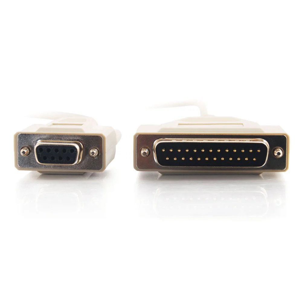 C2G/ Cables To Go C2G 03019 DB25 Male to DB9 Female Serial RS232 Null Modem Cable, Beige (6 Feet, 1.82 Meters) - Image 2