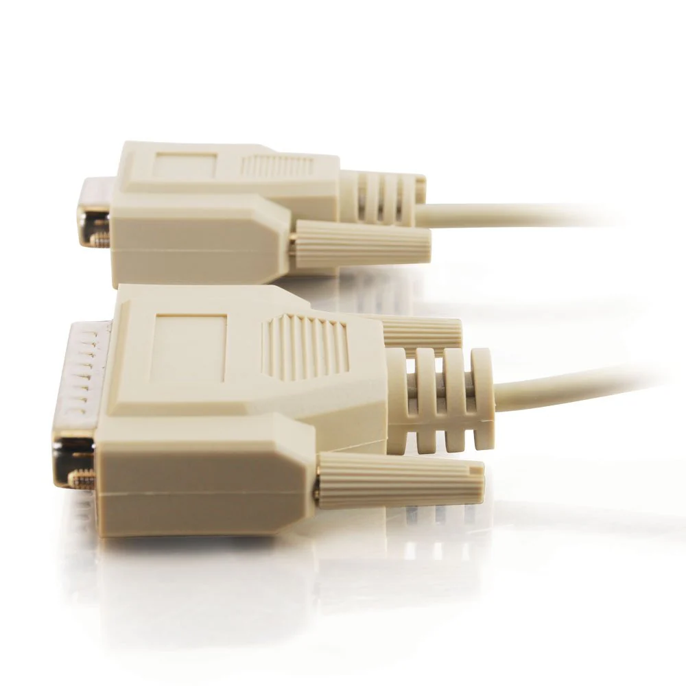 C2G/ Cables To Go C2G 03019 DB25 Male to DB9 Female Serial RS232 Null Modem Cable, Beige (6 Feet, 1.82 Meters) - Image 3