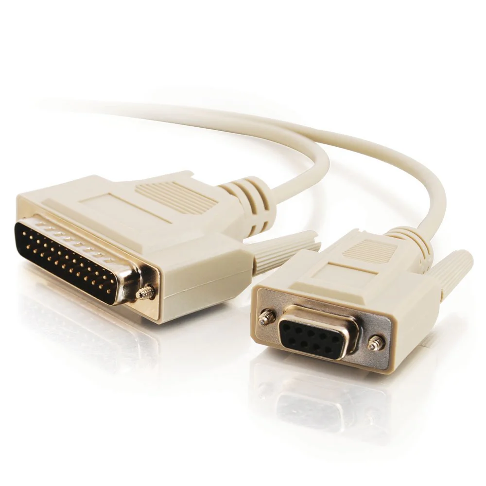 C2G/ Cables To Go C2G 03019 DB25 Male to DB9 Female Serial RS232 Null Modem Cable, Beige (6 Feet, 1.82 Meters) - Image 4