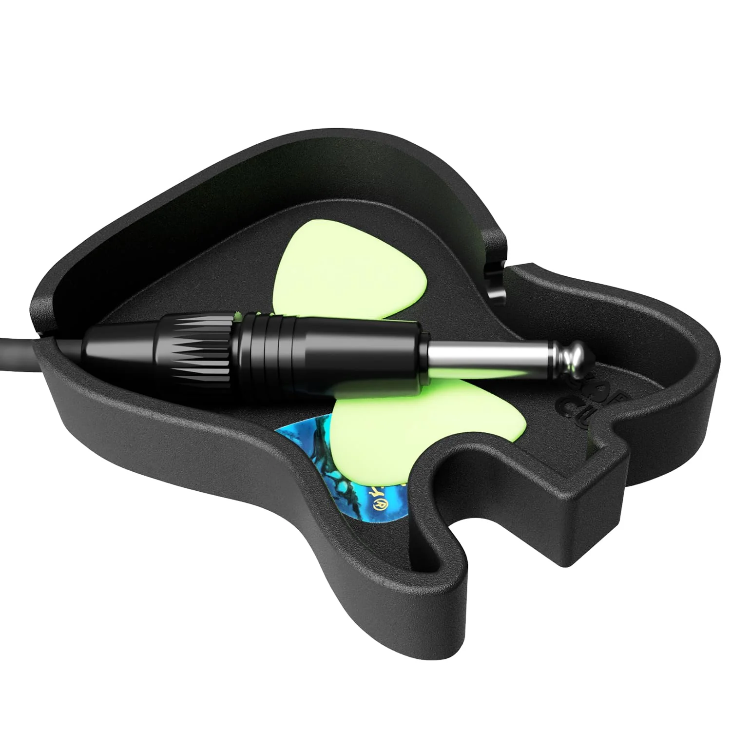 Cable Cup Fender® Pick & Cable Holder | Adhesive-Free Amp-Top or Tabletop Tray Using Microsuction Technology | Tele® Body Shape Tele Body - Image 2