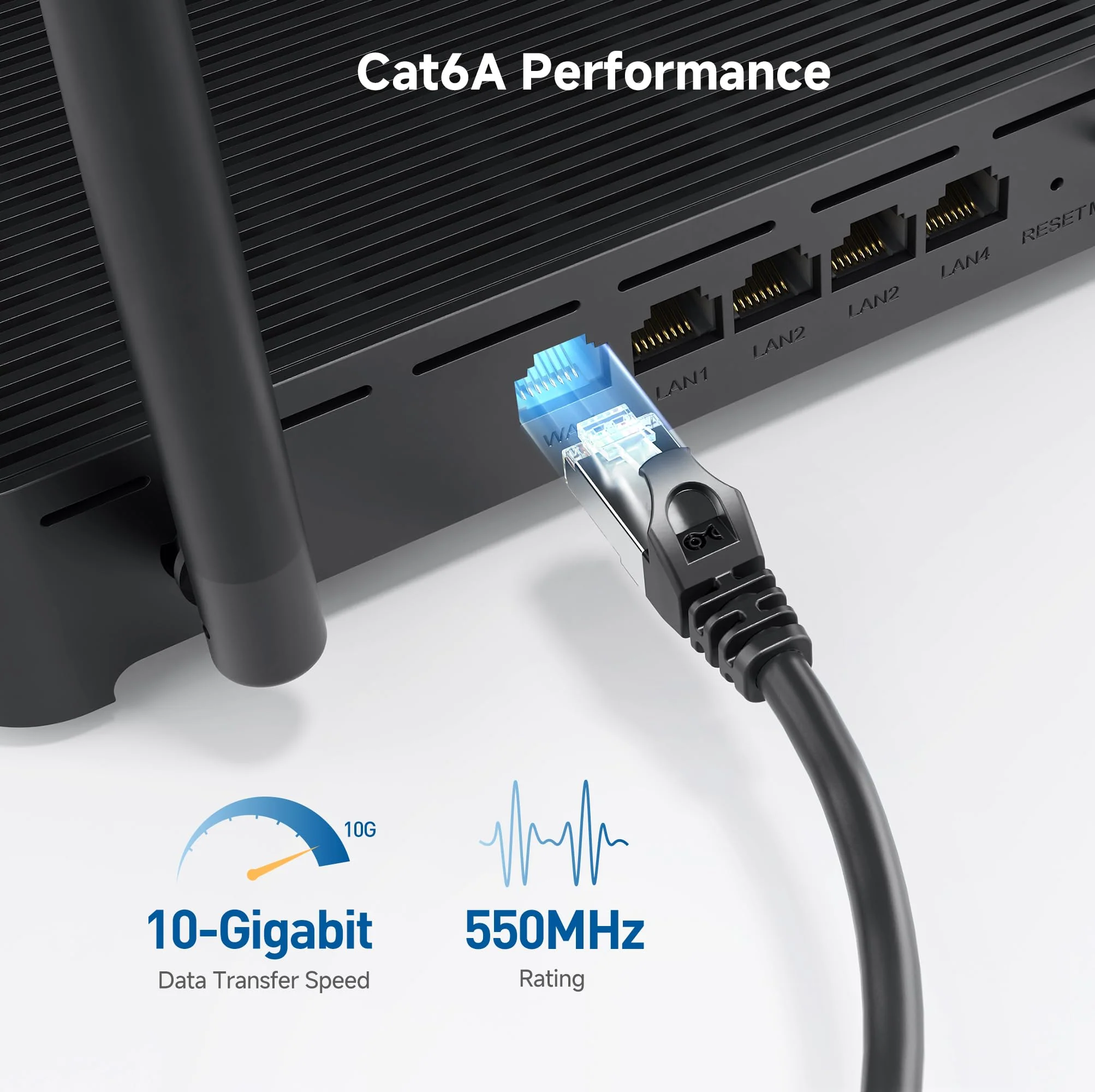 Cable Matters 10Gbps Snagless Long Shielded Cat6A Ethernet Cable 50 ft (SSTP, SFTP Shielded Ethernet Cable, Shielded Cat6 Cable, Cat 6 Shielded Network Cable) in Black - Image 3