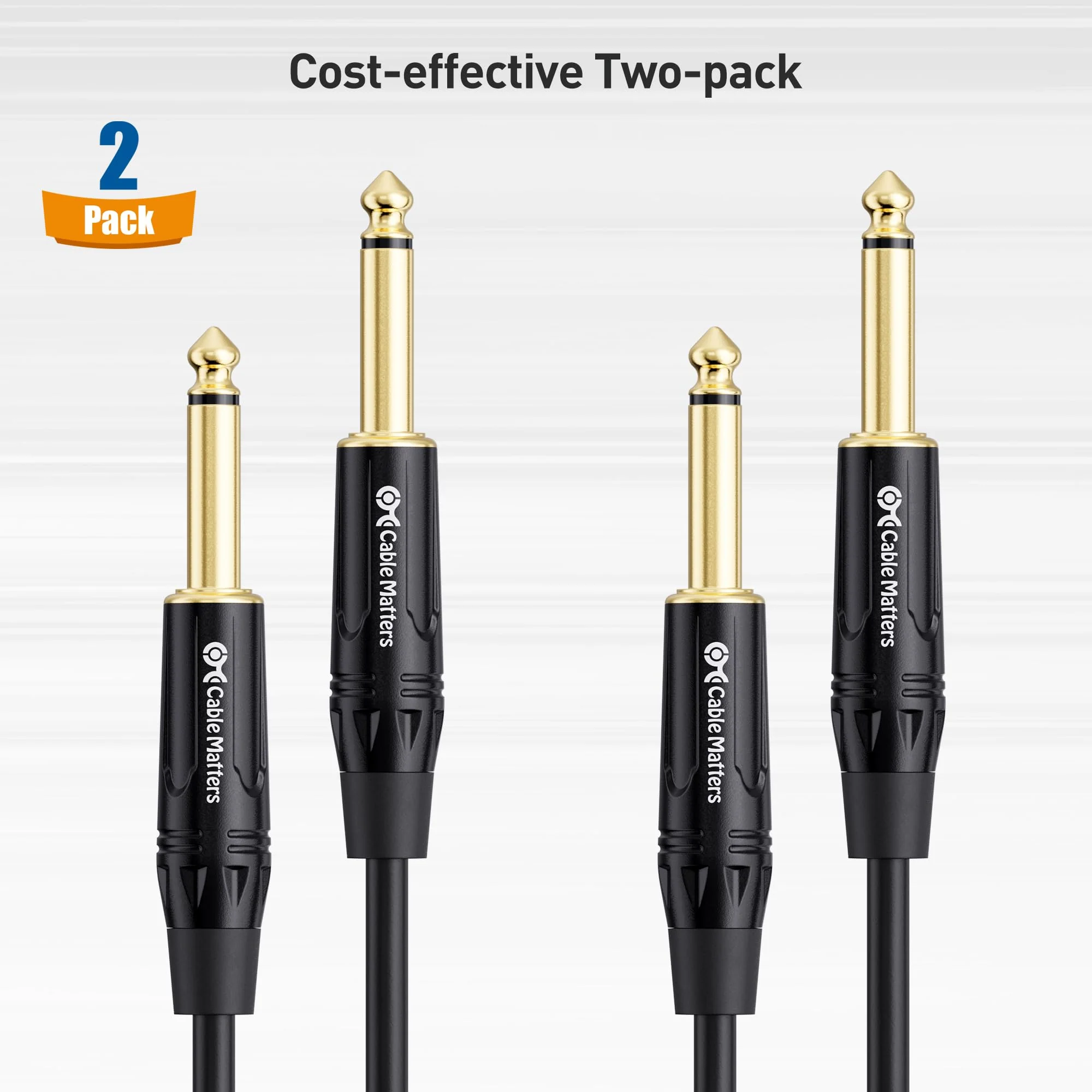 Cable Matters 2-Pack 1/4 Inch TS to TS Electric Guitar Cable 6 Feet - Guitar Cord/Guitar Amp Cord/Instrument Cable for Electric Guitar, Mandolin, Bass AMP, Keyboard, Mixer, Equalizer 6 ft Straight - Image 7