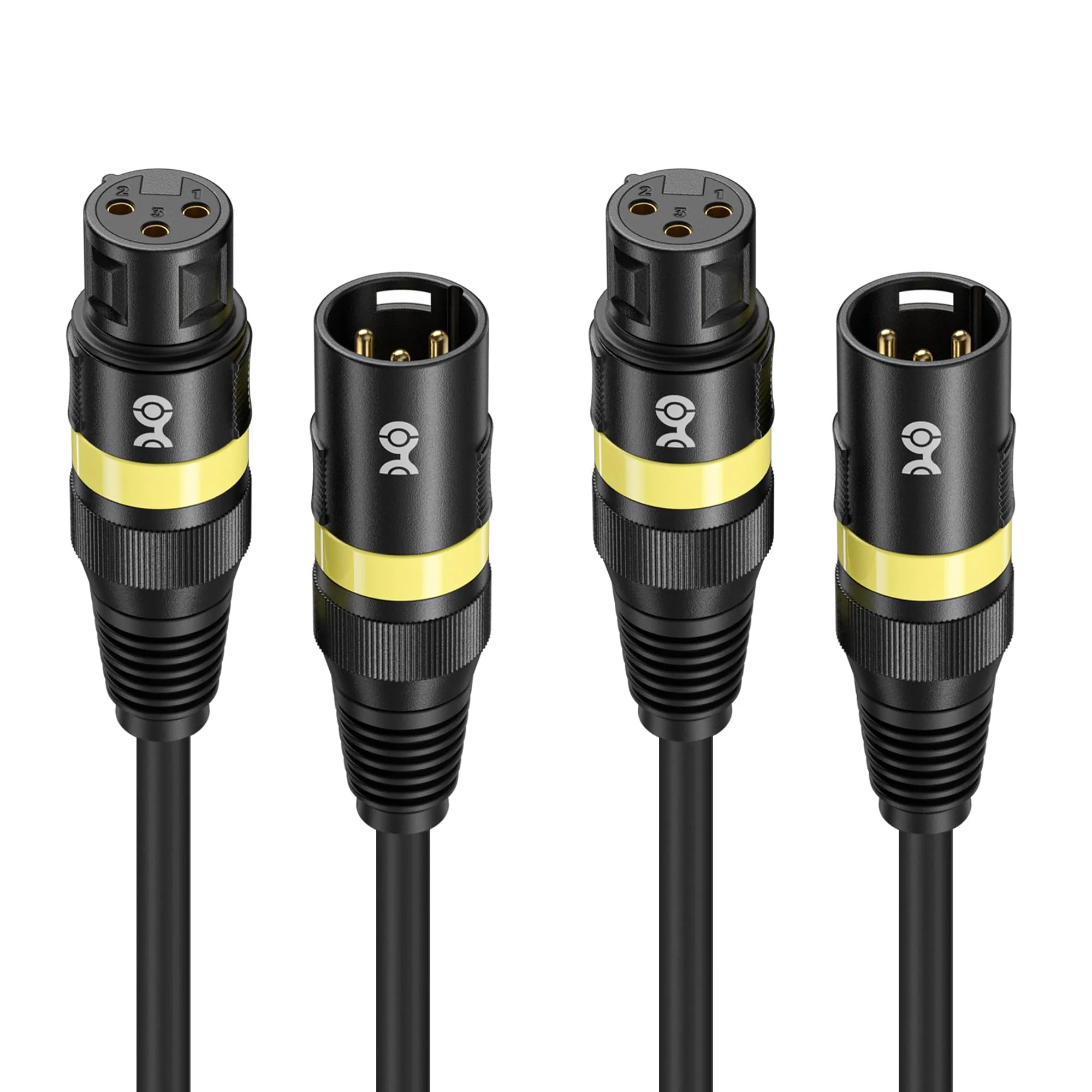 Cable Matters 2-Pack 22AWG Stage Light DMX Cable 25ft / 7.6m with 3-Pin XLR Connector, 3 Pin XLR Male to Female DMX Lighting Cable 25 Feet