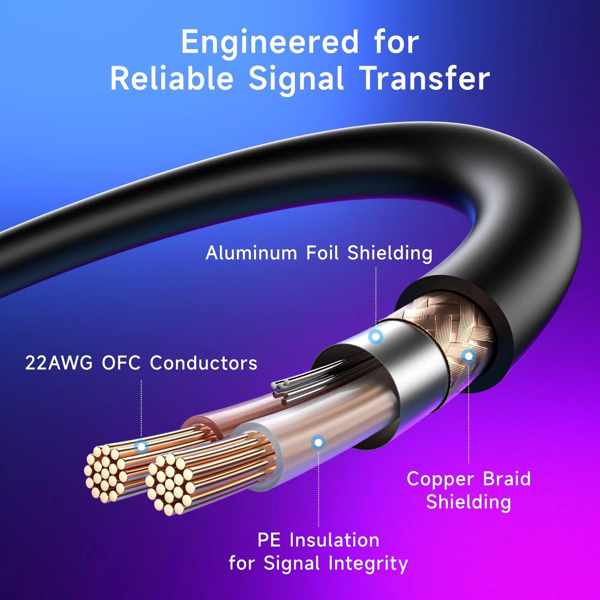 Cable Matters 2-Pack 22AWG Stage Light DMX Cable 25ft / 7.6m with 3-Pin XLR Connector, 3 Pin XLR Male to Female DMX Lighting Cable 25 Feet - Image 4