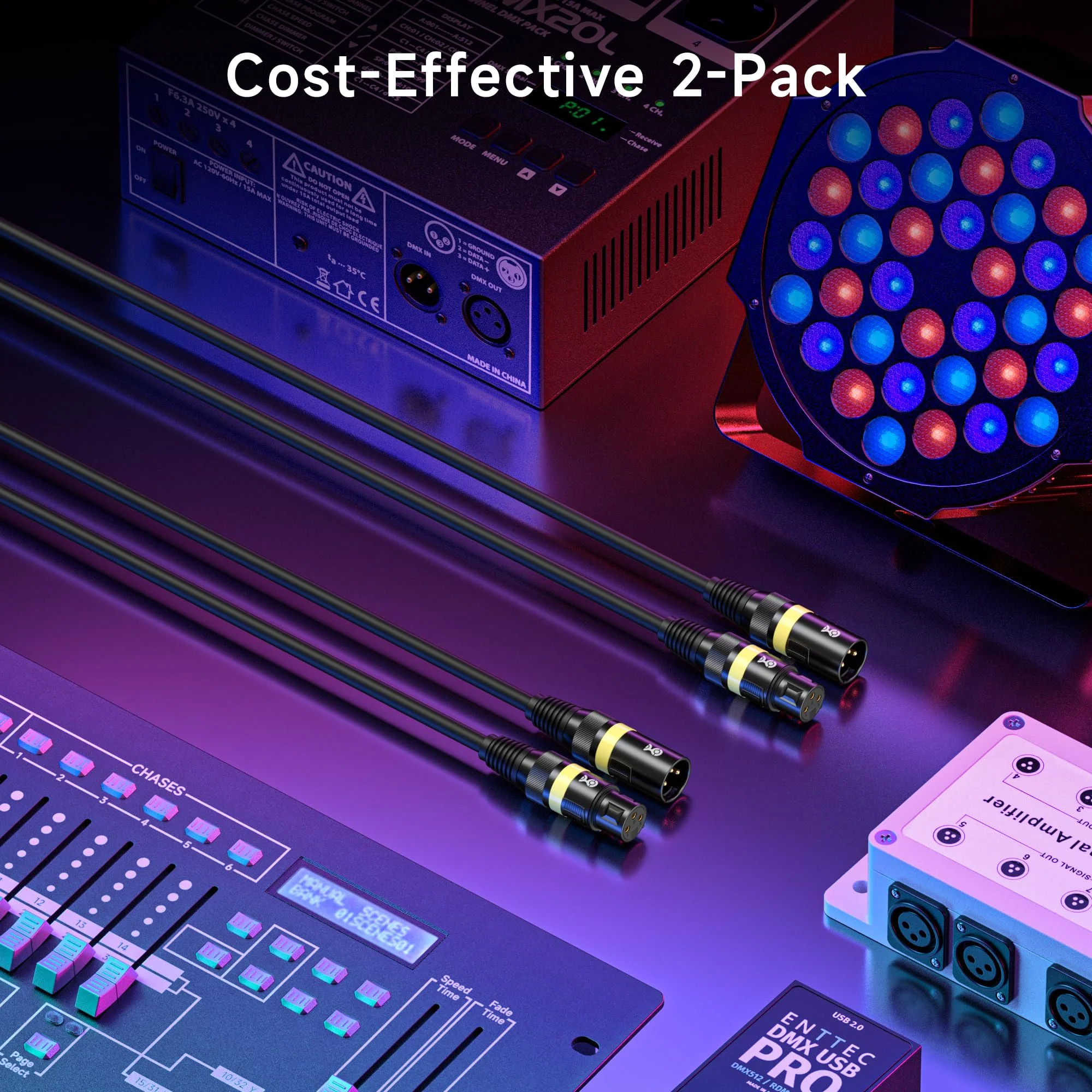Cable Matters 2-Pack 22AWG Stage Light DMX Cable 25ft / 7.6m with 3-Pin XLR Connector, 3 Pin XLR Male to Female DMX Lighting Cable 25 Feet - Image 7