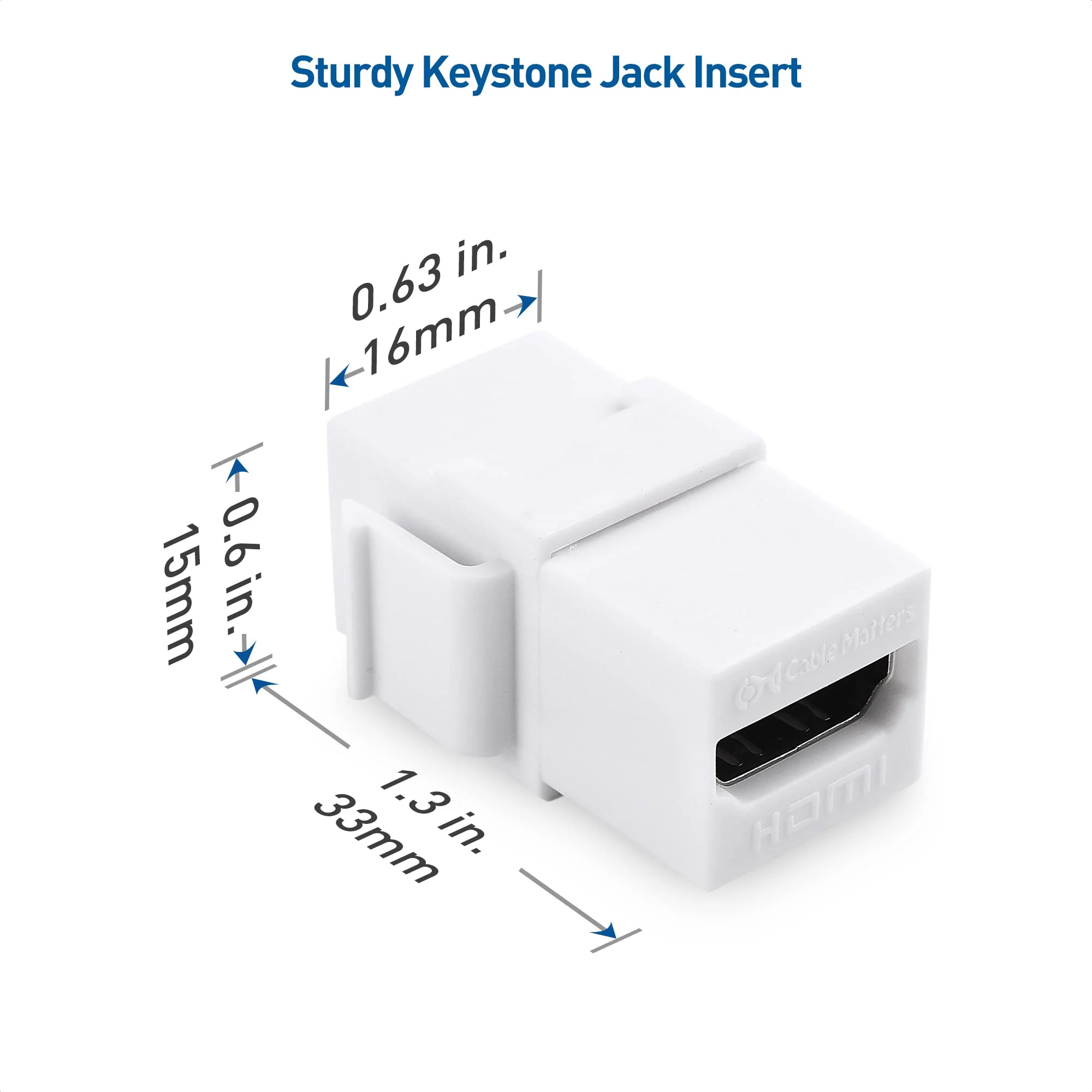 Cable Matters 2-Pack 8K HDMI Keystone Jack with 8K 60Hz and 4K 120Hz (8K Keystone HDMI, HDMI Jack, HDMI Coupler Keystone) - Image 4