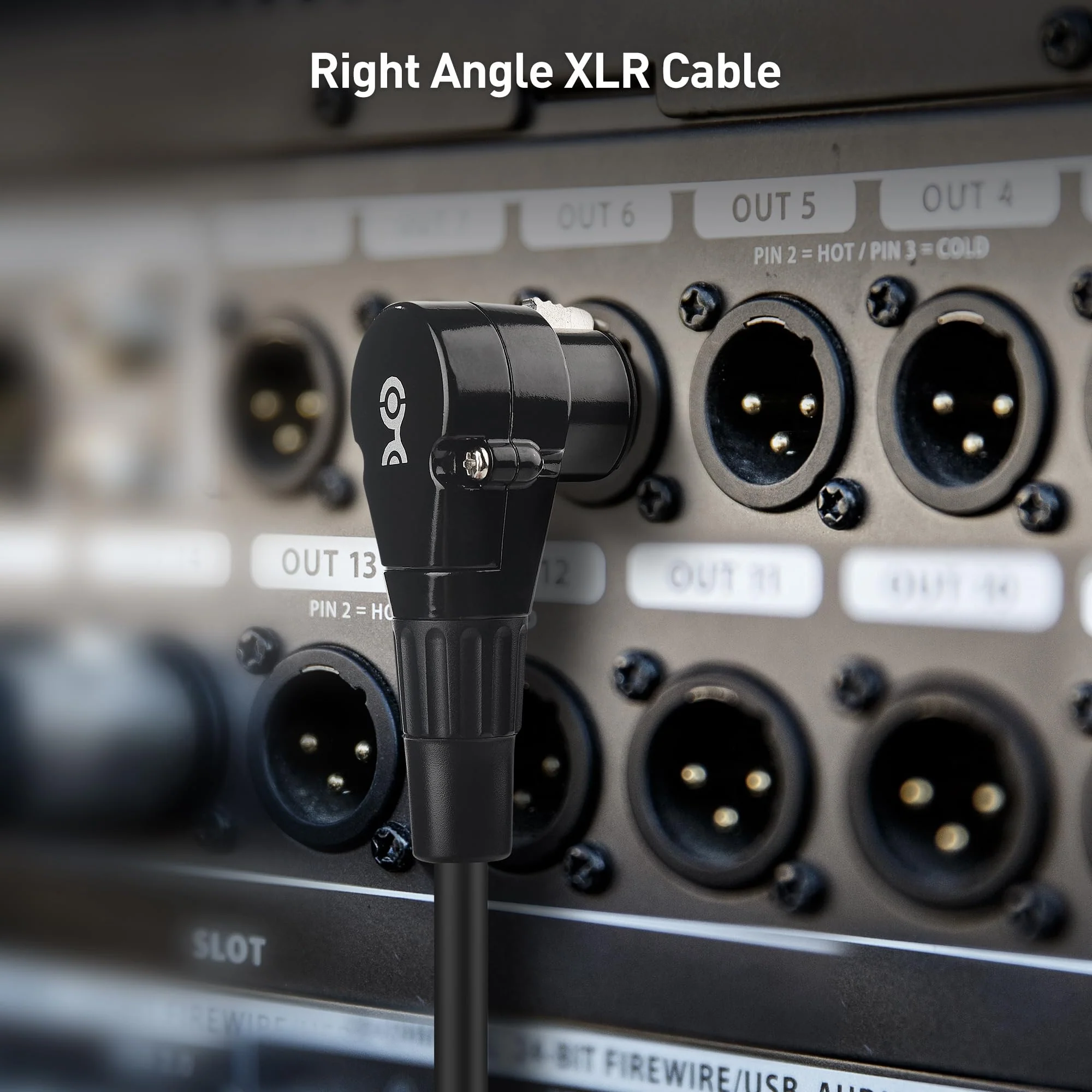 Cable Matters 2-Pack Right Angle XLR Cable, XLR Microphone Cable - 10ft, Oxygen-Free Copper (OFC) Microphone Right Angle Cord, Mic Cord, Black - Image 2