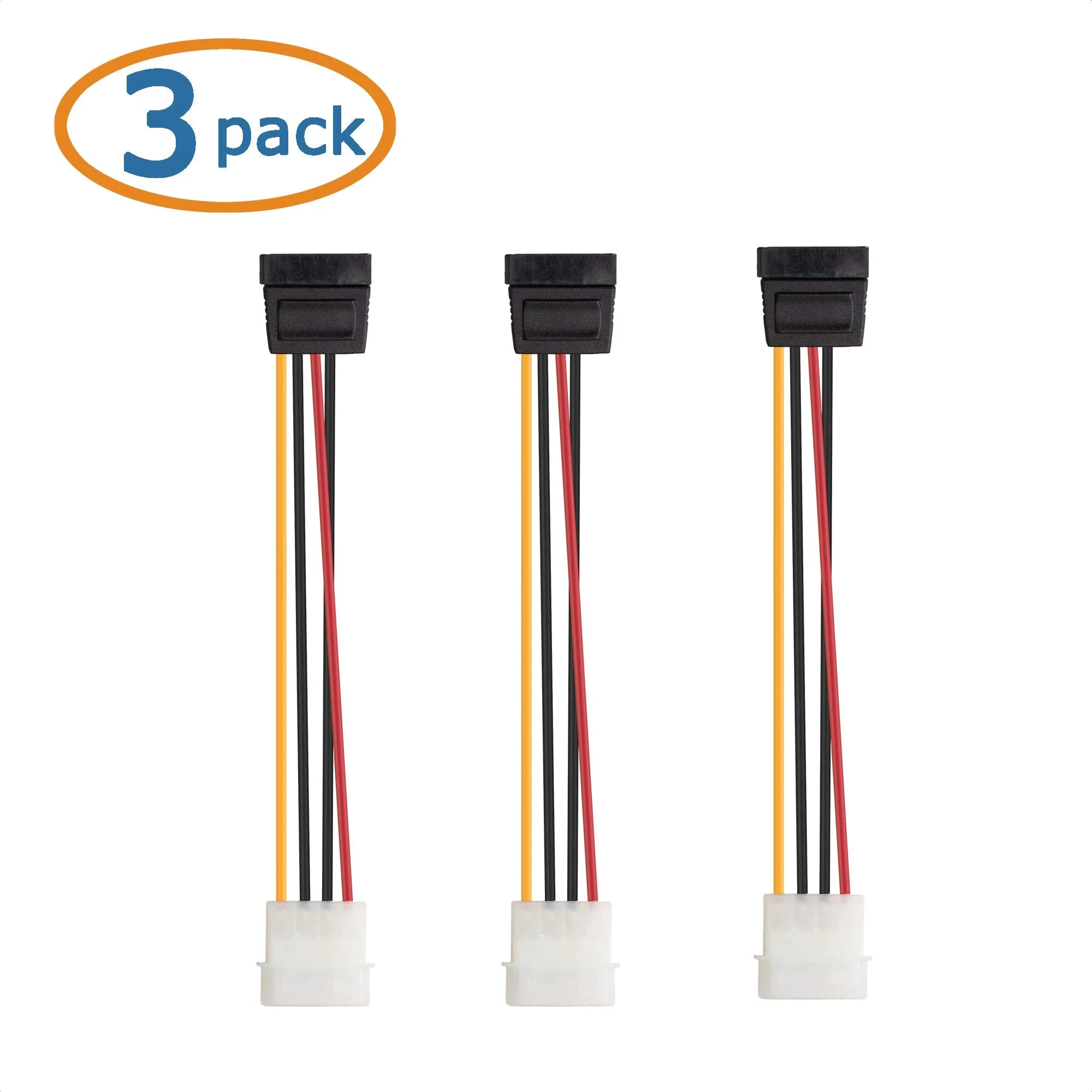 Cable Matters 3-Pack 4 Pin Molex to SATA Power Cable (SATA to Molex) - 6 Inches - Image 2