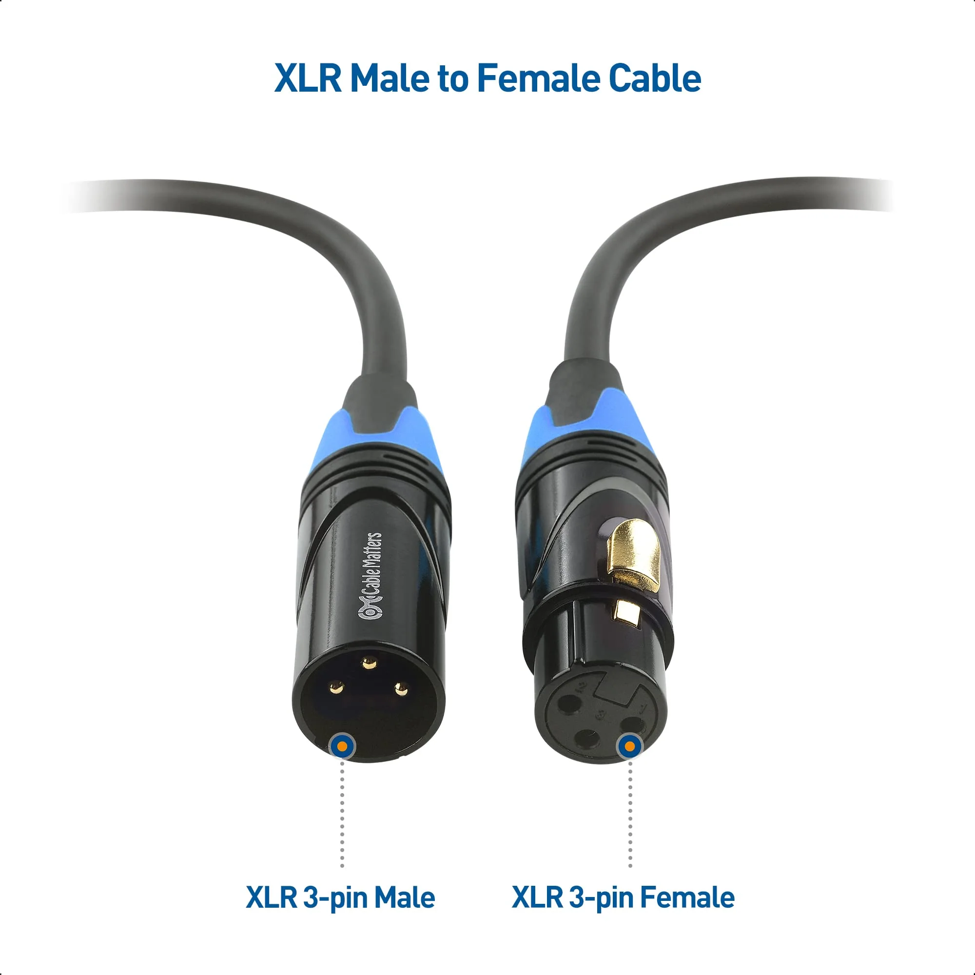 Cable Matters 3-Pack Color-Coded Premium Shielded XLR Cables - 6ft, Oxygen-Free Copper (OFC) XLR Microphone Cable Male to Female, Black 6 Feet - Image 4
