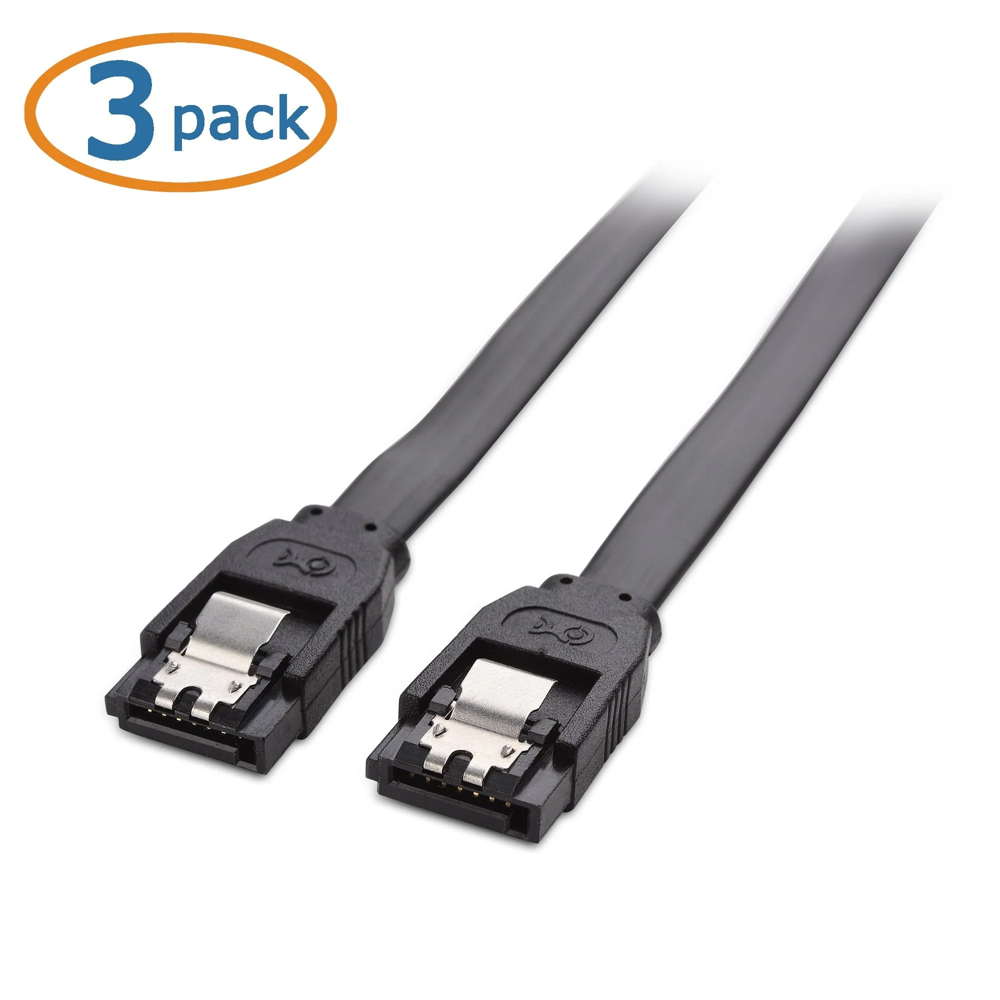 Cable Matters 3-Pack SATA III 6.0 Gbps SATA Cable 24 Inches (SATA Cable for SSD, SATA SSD Cable, SATA 3 Cables) Black - Image 2