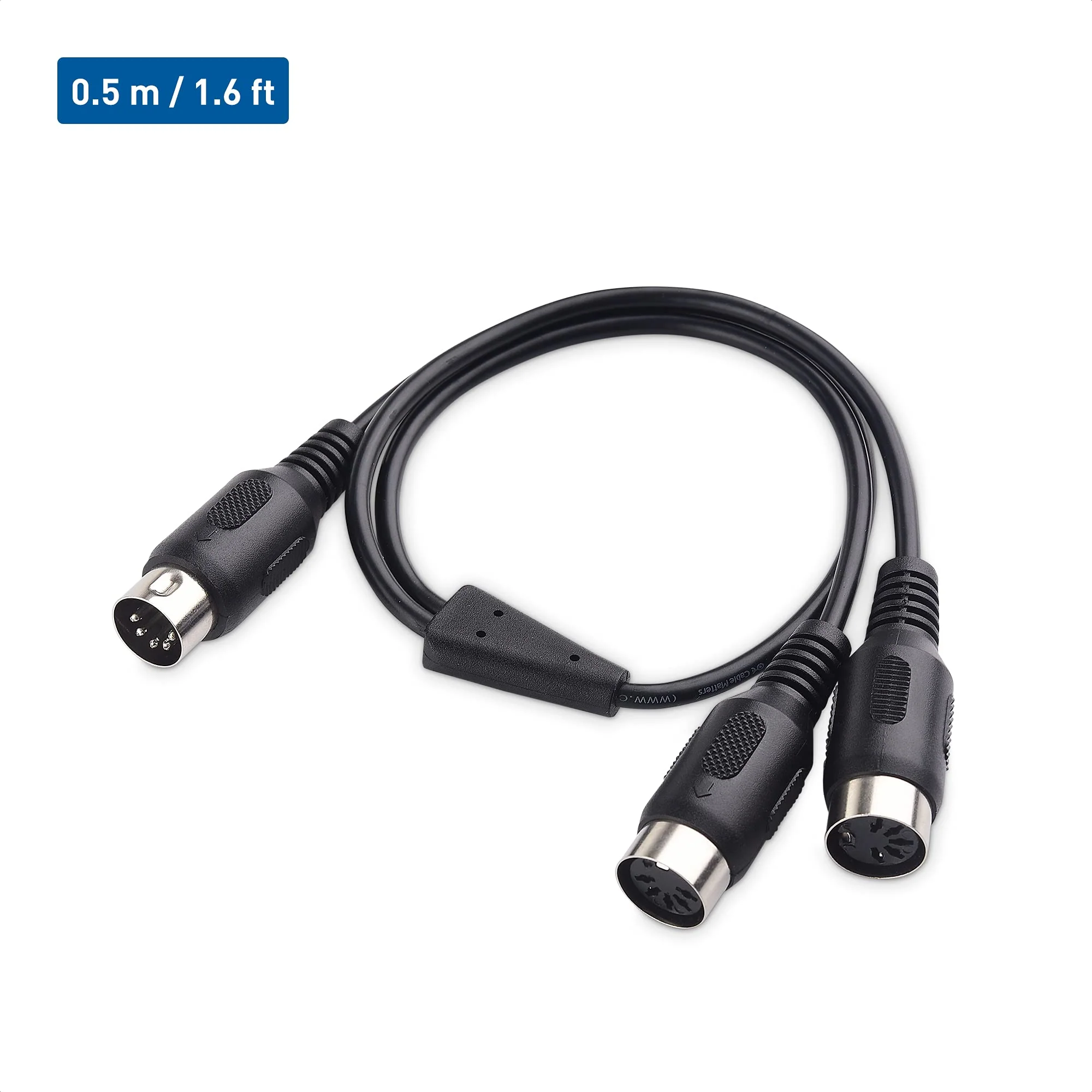 Cable Matters 5-PIN DIN MIDI Splitter Cable (Dual MIDI Cable) - 0.5 Meters / 1.6 Feet - Image 2