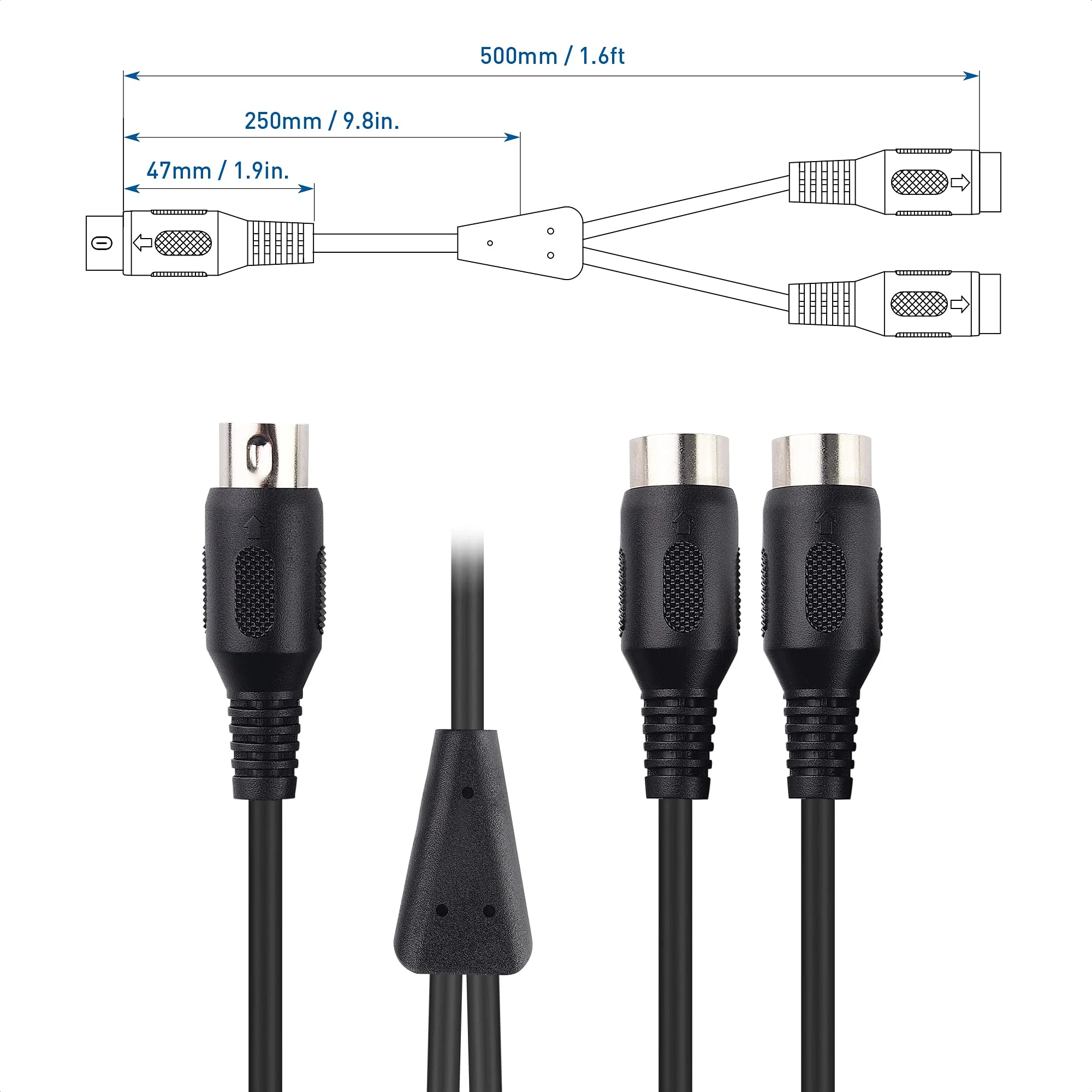 Cable Matters 5-PIN DIN MIDI Splitter Cable (Dual MIDI Cable) - 0.5 Meters / 1.6 Feet - Image 7