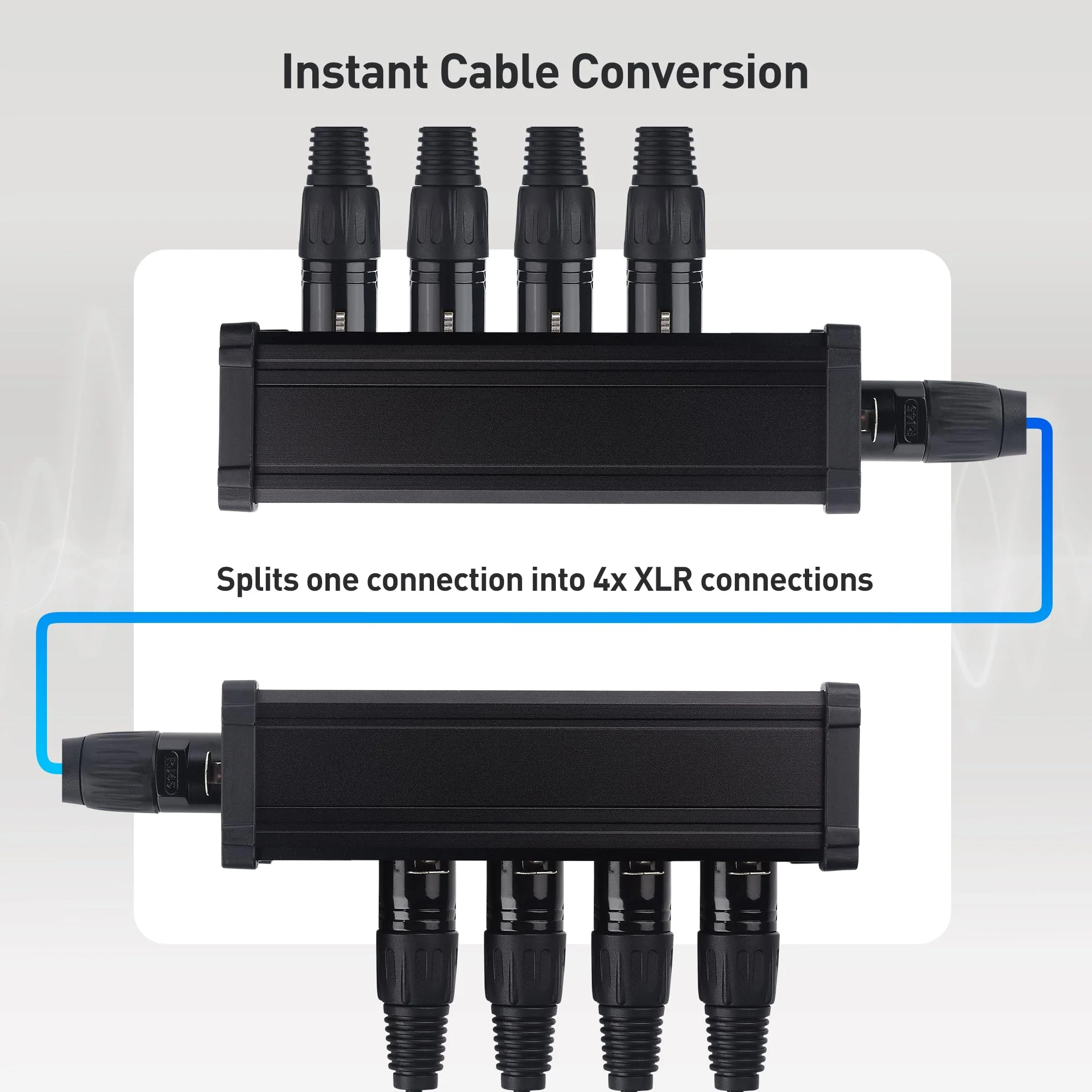 Cable Matters Multi Network XLR Cable 4 Channel Breakout Kit Pair with 2 Boxes (XLR Splitter Boxes Pair with 4X Male Box and 4X Female Box) Compatible with EtherCON Connector, Black - Image 3