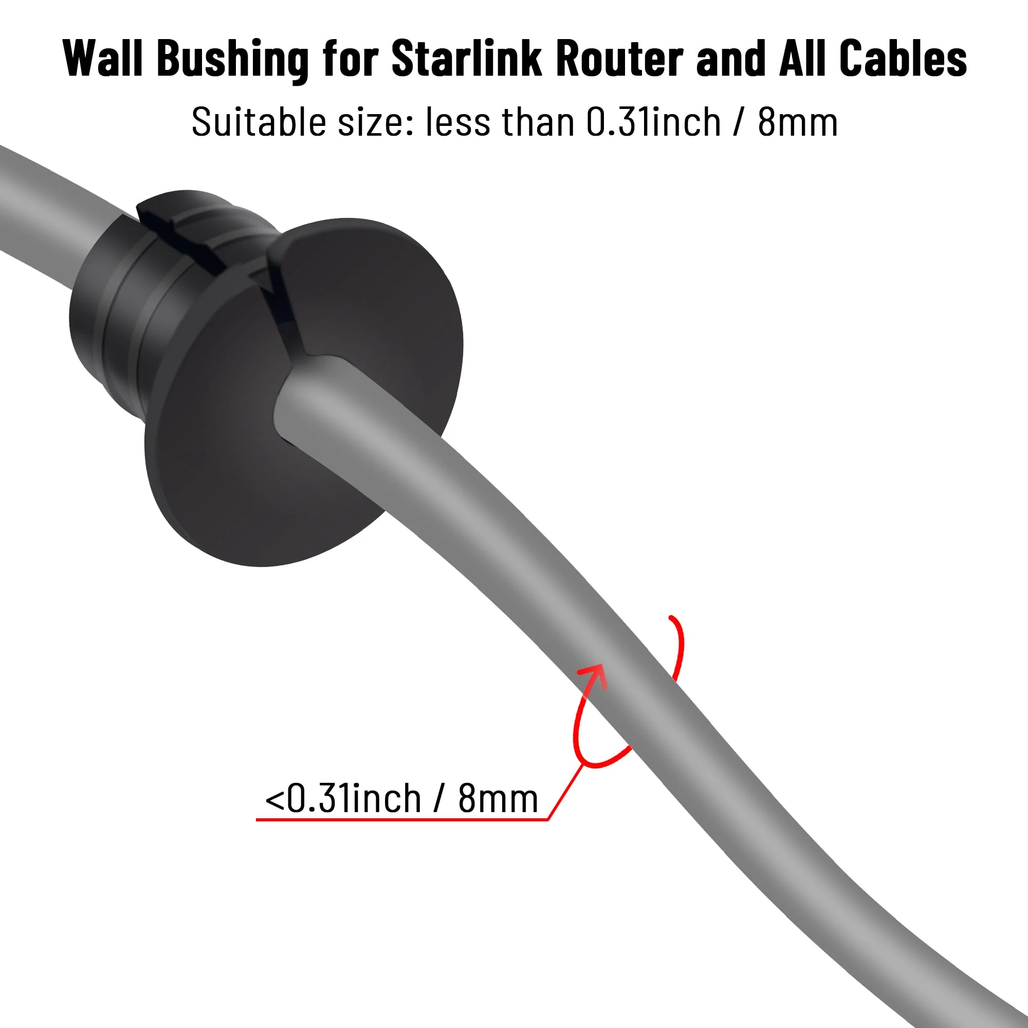 Cable Routing Kit for Starlink for 3/4 inch Wall Hole, Starlink Accessories, Silicone Cable Wall Pass, Starlink Anti-Slip Wall Grommets for Cables (3/4 inch) 2 Pcs - Image 4