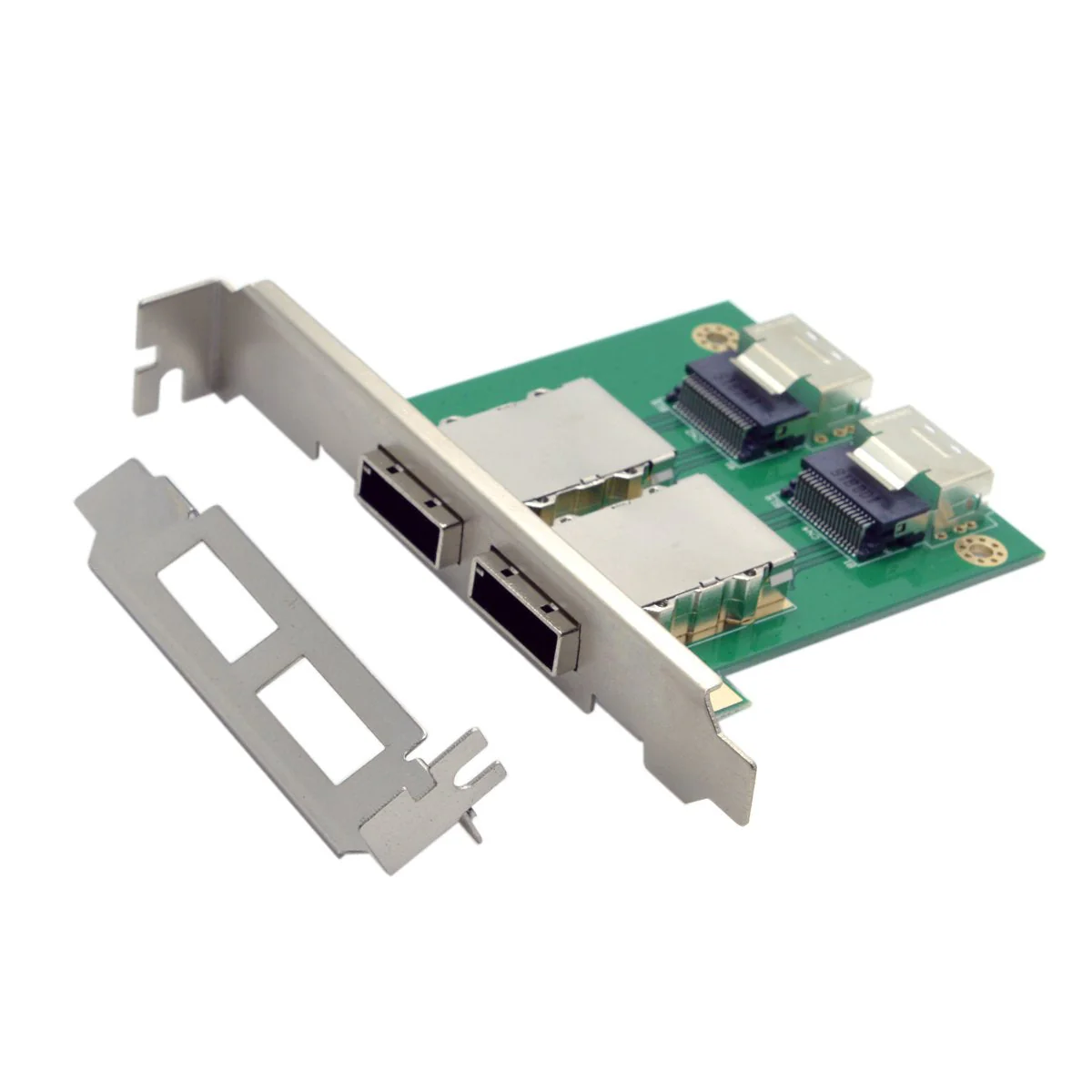 Cablecc Dual Ports Mini SAS SFF-8088 to SAS 36Pin SFF-8087 PCBA Female Adapter with PCI Bracket SFF-8087 TO SFF-8088 - Image 2