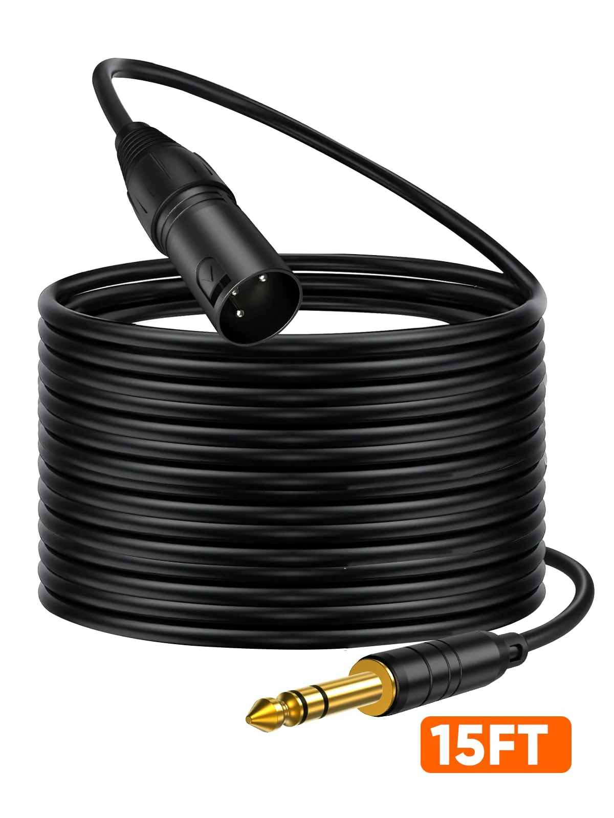 CableCreation 1/4" to XLR 15ft, 6.35mm TRS to XLR Microphone Cord, Balanced Quarter inch TRS Plug to 3-pin XL R, 1/4 Inch X LR Mic Patch Cable 15FT-1pcs XLR Male - Image 7