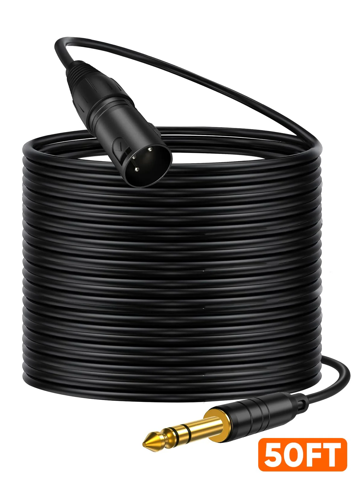 CableCreation 1/4" to XLR 50ft, 6.35mm TRS to XLR Microphone Cord,Balanced Quarter inch TRS Plug to 3-pin XL R, 1/4 Inch X LR Mic Patch Cable 50FT-1pcs XLR Male - Image 7