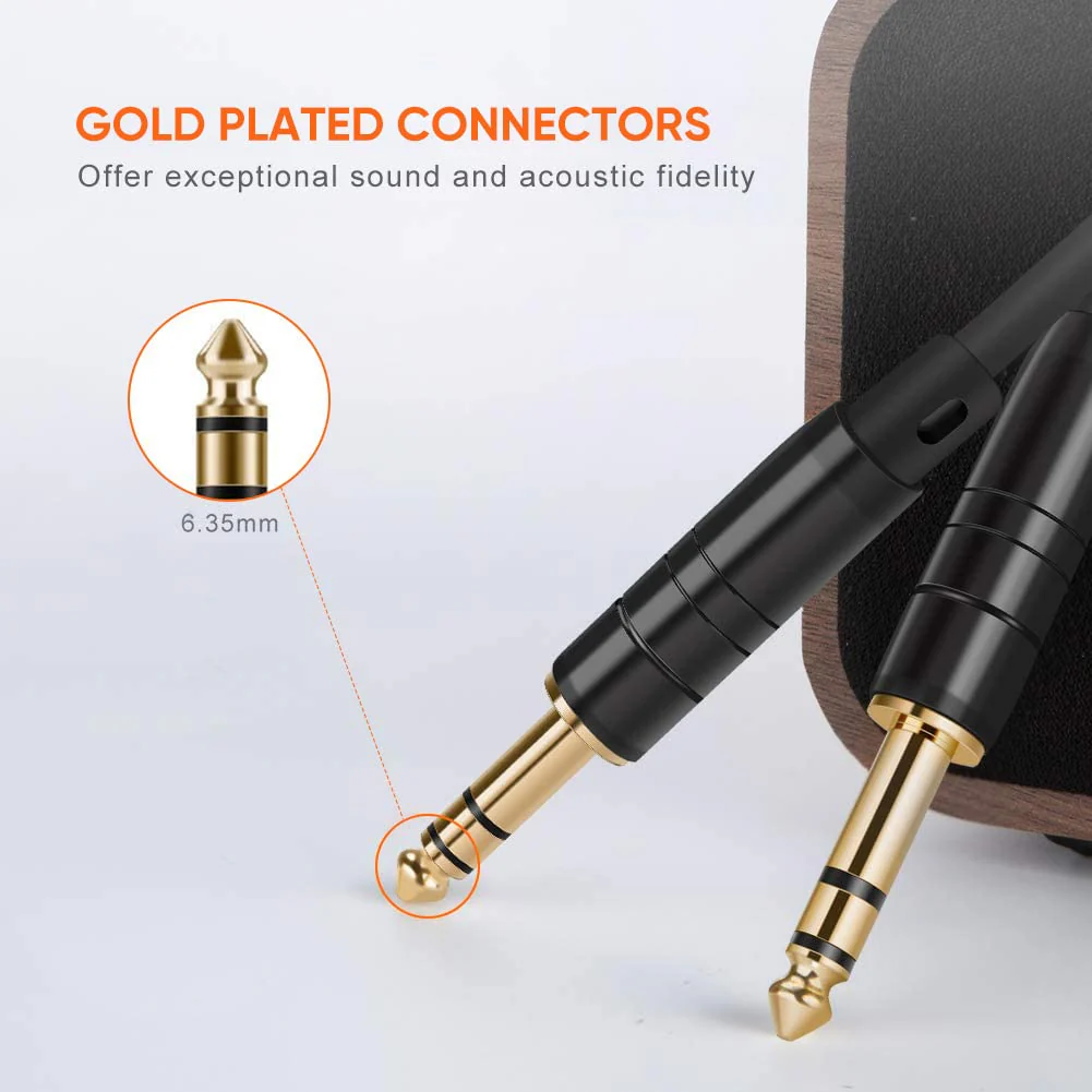 CableCreation 1/4’’ TRS Cable, [2-Pack 6FT] 1/4 Inch to 1/4 Inch 6.35mm Balanced Stereo Audio Cable for Studio Monitors,Mixer,Yamaha Speaker/Receiver,Black 6 Feet 2 - Image 2