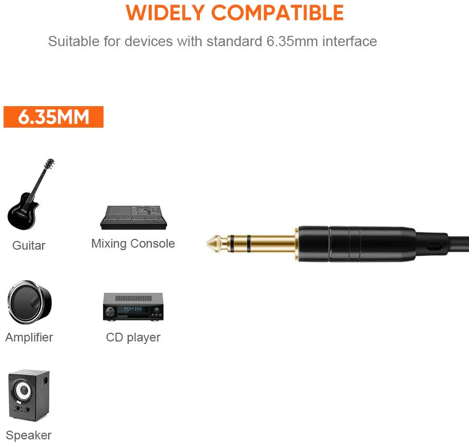 CableCreation 1/4’’ TRS Cable, [2-Pack 6FT] 1/4 Inch to 1/4 Inch 6.35mm Balanced Stereo Audio Cable for Studio Monitors,Mixer,Yamaha Speaker/Receiver,Black 6 Feet 2 - Image 5