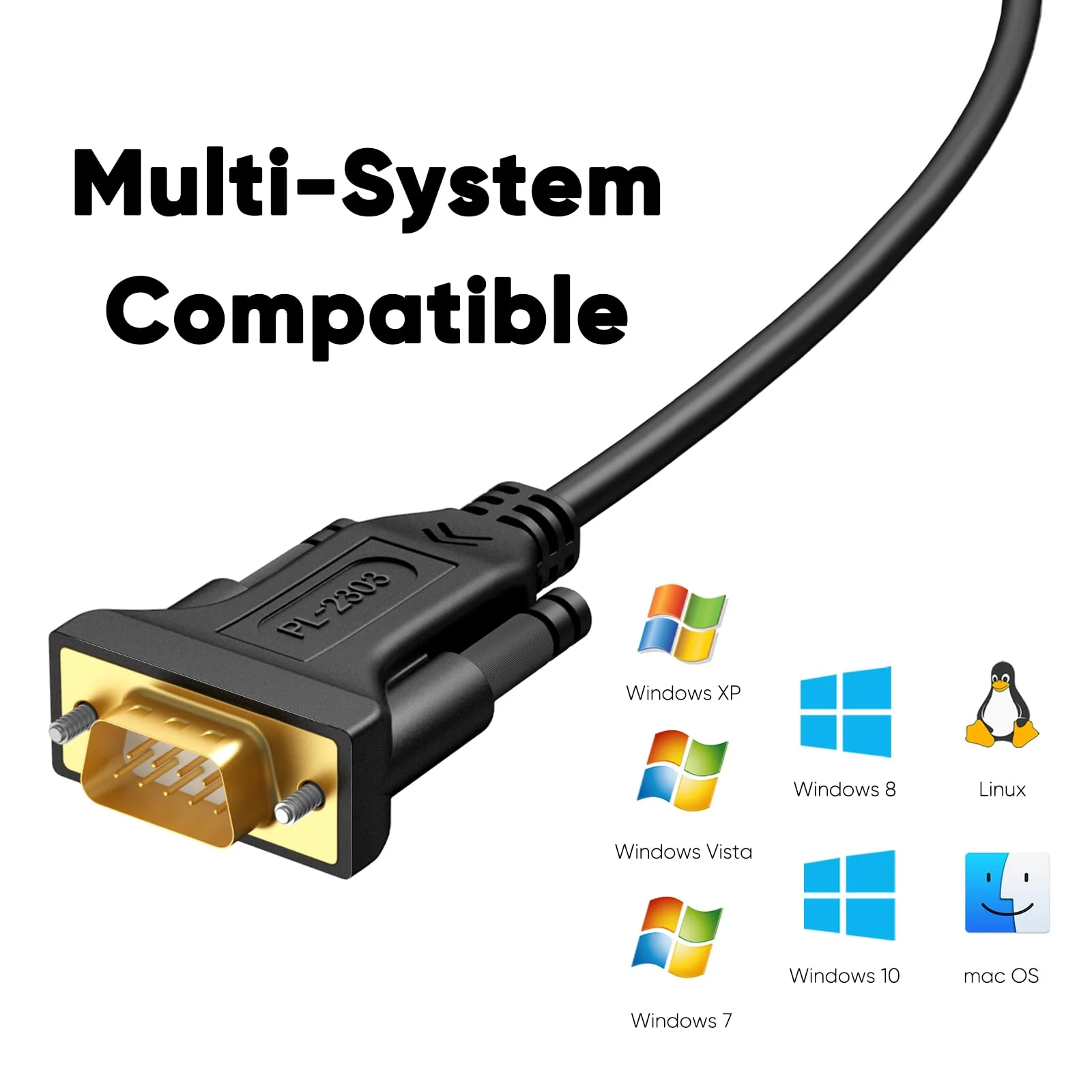 CableCreation 6.6 Feet USB to RS232 Adapter with PL2303 Chipset, Gold Plated USB 2.0 to DB9 Serial Converter Cable Support Cashier Register, Modem, Scanner, Digital Cameras,CNC etc, 2M /Black 6.6FT 1 - Image 4