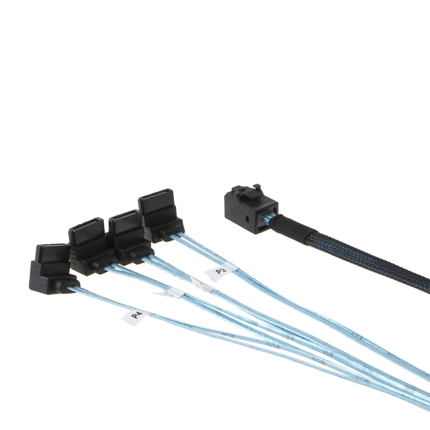 CableCreation Internal HD Mini SAS (SFF-8643 Host) - 4X SATA (Target) Angle Cable, SFF-8643 for Controller, 4 Sata Connect to Hard Drive, 1M / 3.3FT 3.3FT/1.0M Black Right Angle 1 - Image 3