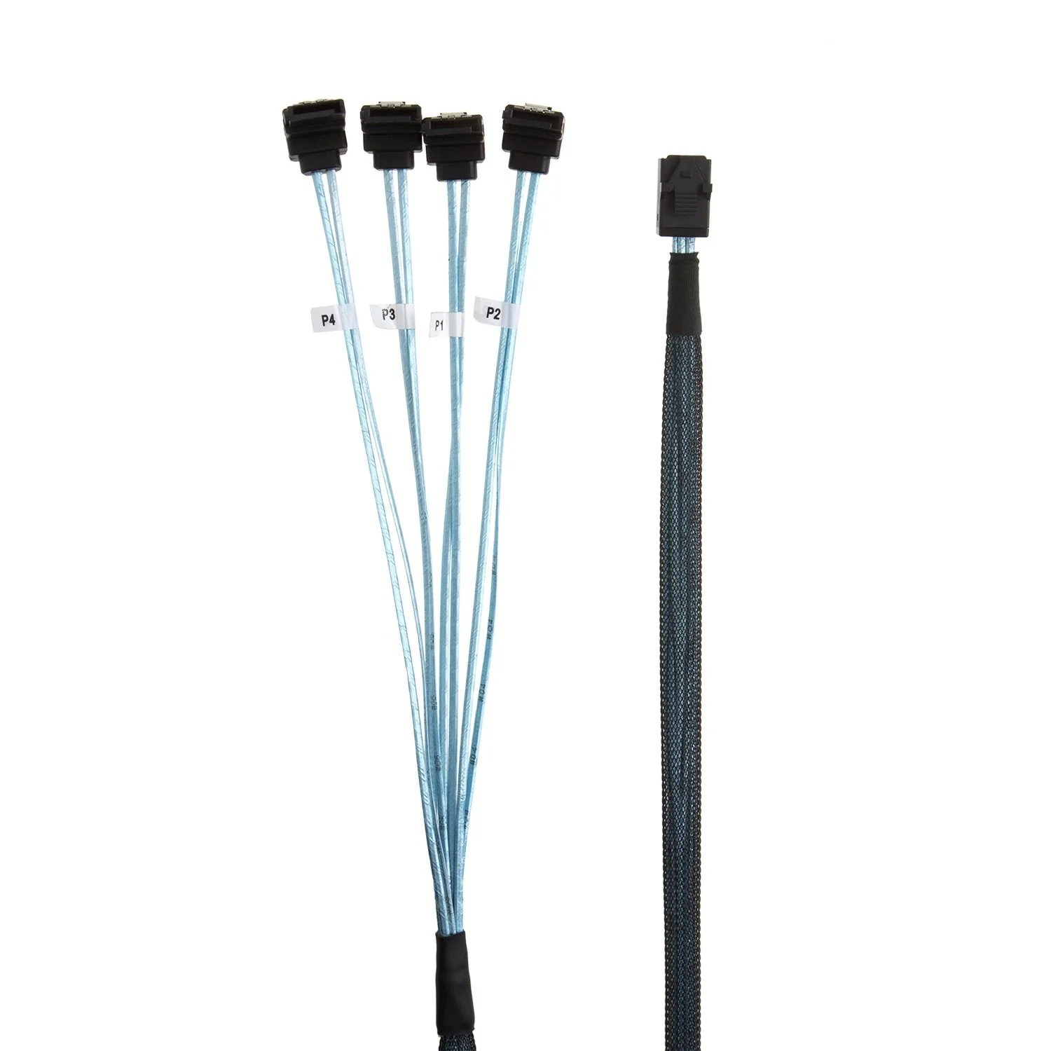 CableCreation Internal HD Mini SAS (SFF-8643 Host) - 4X SATA (Target) Angle Cable, SFF-8643 for Controller, 4 Sata Connect to Hard Drive, 1M / 3.3FT 3.3FT/1.0M Black Right Angle 1 - Image 4
