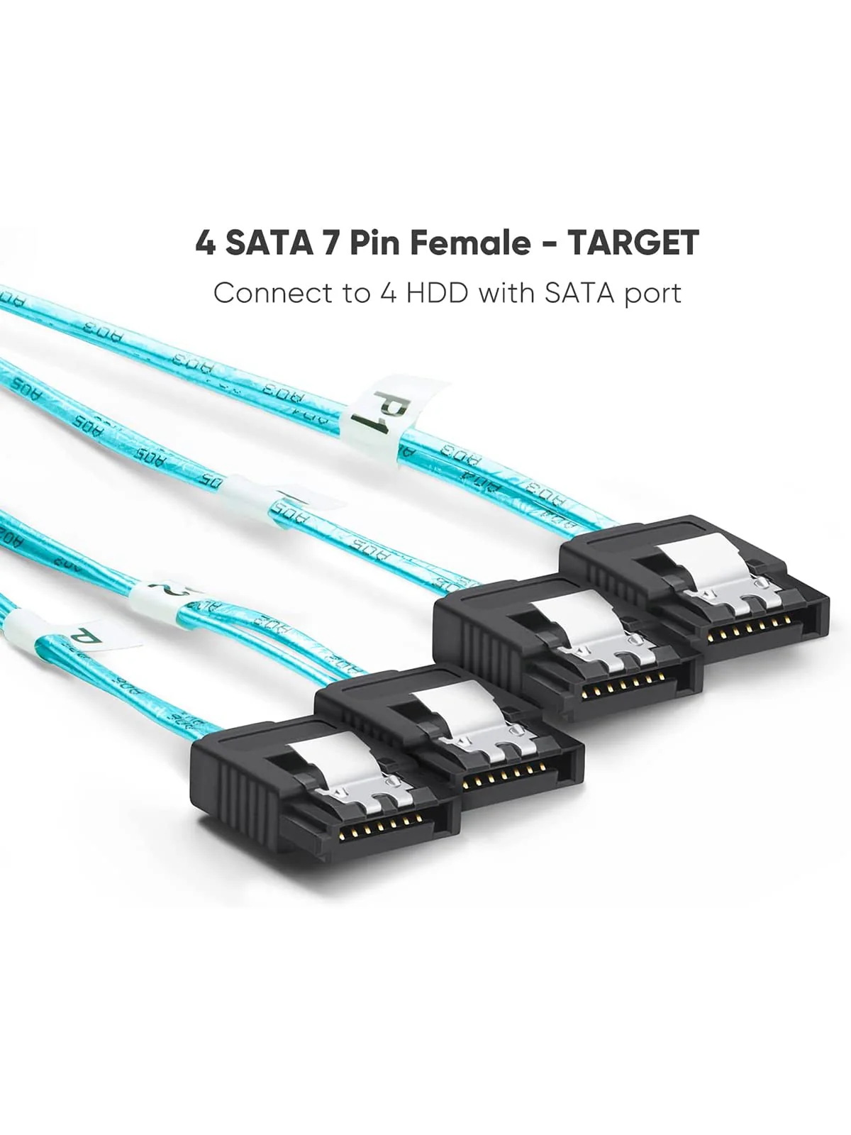 CableCreation Mini SAS 26Pin (SFF-8088) Male to 4 SATA 7Pin Female Cable, Mini SAS Host/Controller to 4 SATA Target/Backplane, 2M / 6.6FT - Image 4
