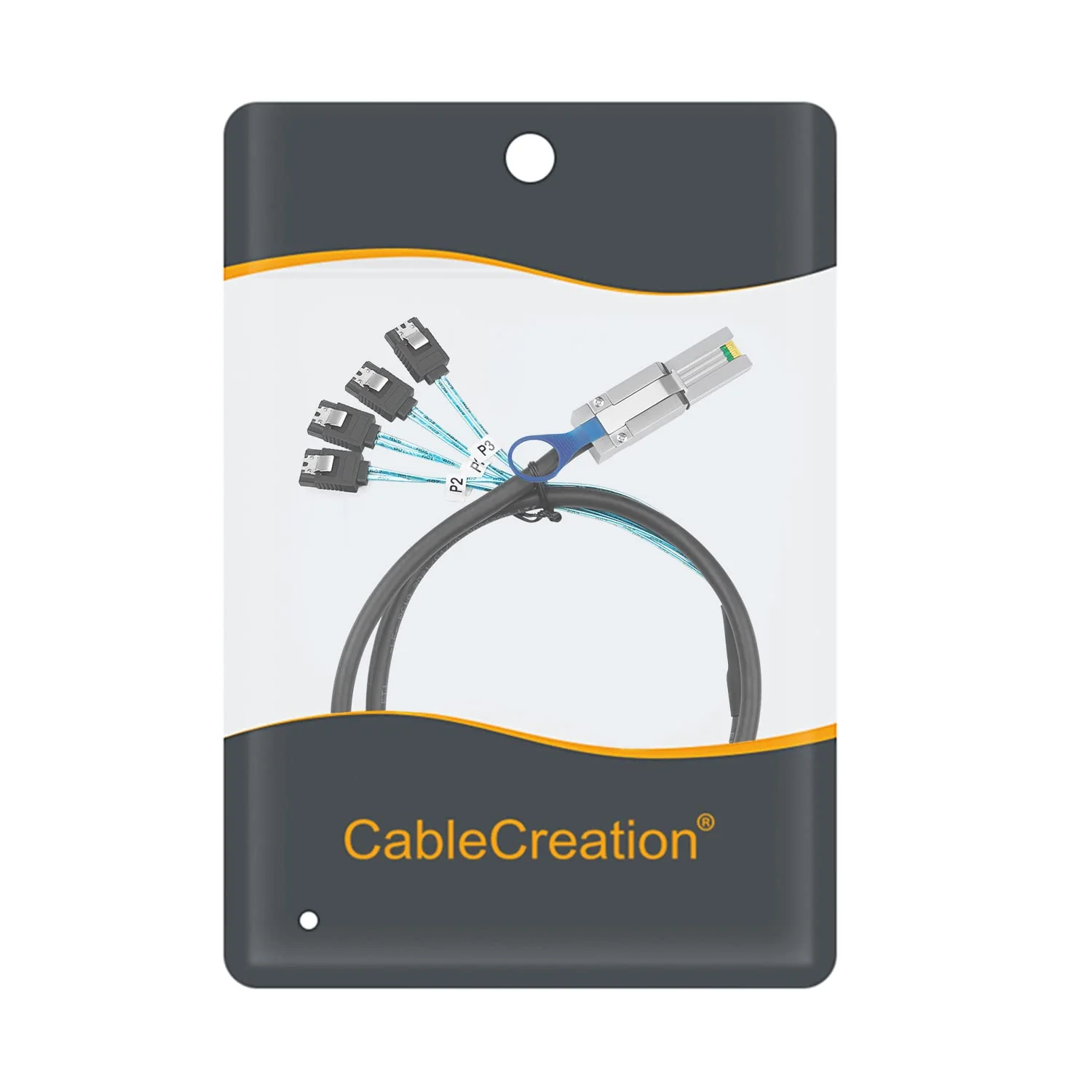 CableCreation Mini SAS 26Pin (SFF-8088) Male to 4 SATA 7Pin Female Cable, Mini SAS Host/Controller to 4 SATA Target/Backplane, 2M / 6.6FT - Image 7