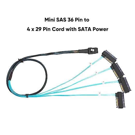 CableCreation Mini SAS Cable with SATA Power(2PACK), Internal Mini SAS 36 Pin to 4 x 29 Pin Cord with SATA Power, SFF-8087 to SFF-8482 Cable, 3.3 FT 2 - Image 5