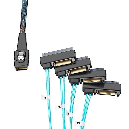 CableCreation Mini SAS Cable with SATA Power(2PACK), Internal Mini SAS 36 Pin to 4 x 29 Pin Cord with SATA Power, SFF-8087 to SFF-8482 Cable, 3.3 FT 2 - Image 6