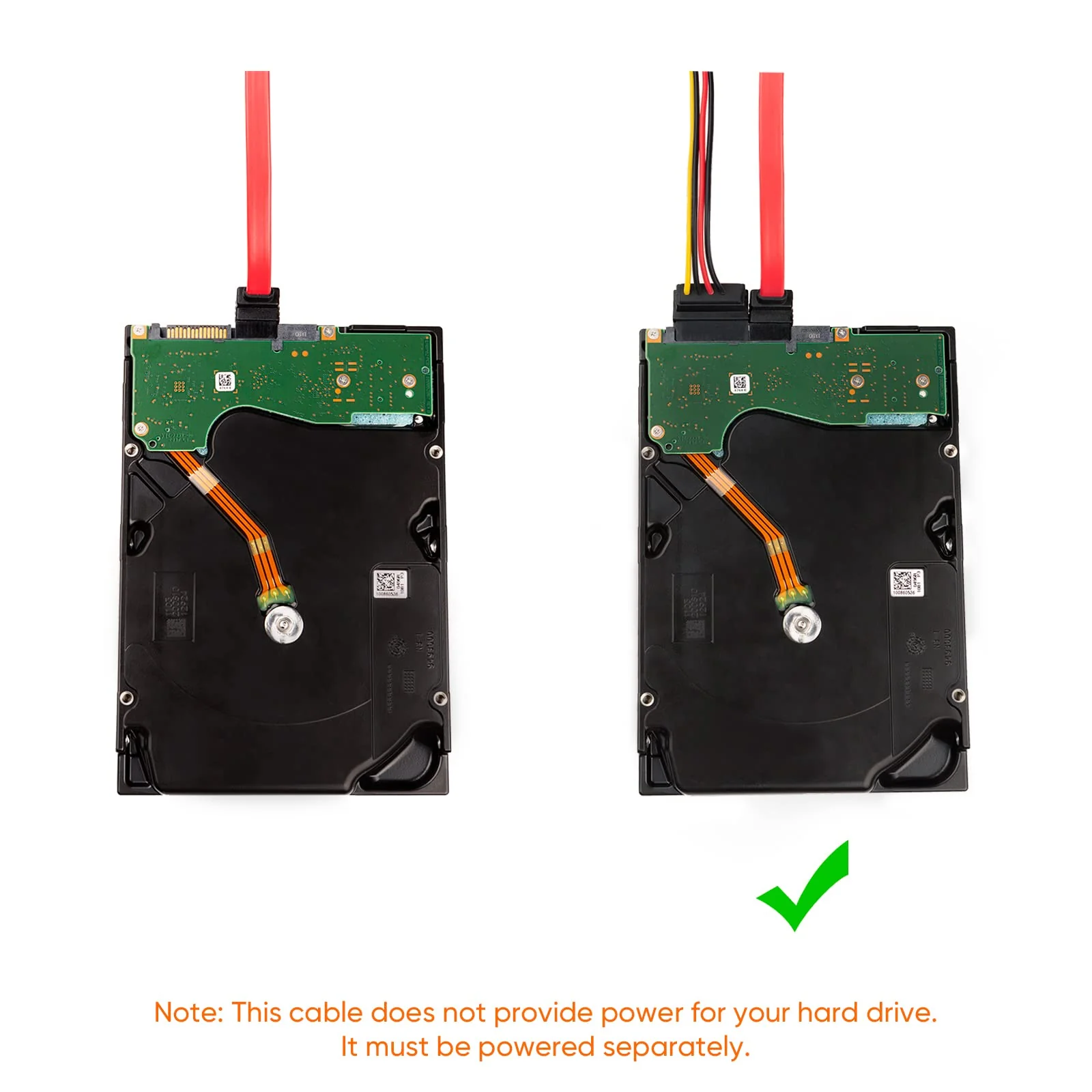 CableCreation SATA III Cable, [2-Pack] 8-Inch/0.6FT SATA III 6.0 Gbps 7pin Female to Downward Right Angle Female Data Cable with Locking Latch, Support for 2.5'' SSD,3.5''HDD Drive, Red 0.6FT 2-Pack/Straight-Angle - Image 6
