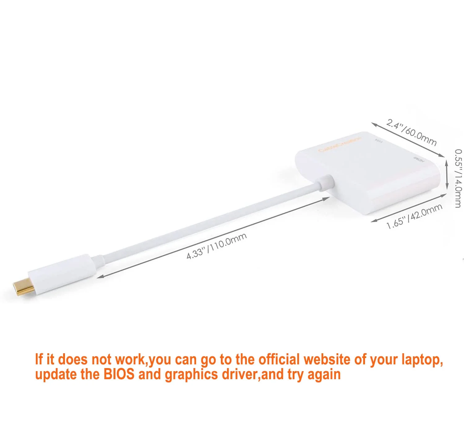CableCreation USB C to HDMI VGA Adapter, Type C to HDMI 4K VGA 1080P Converter, Compatible with iPhone 15 Plus/15 Pro Max, Galaxy S22 Ultra, MacBook Pro, iPad Pro 2020, Chromebook Pixel, XPS 13 White 1 - Image 5