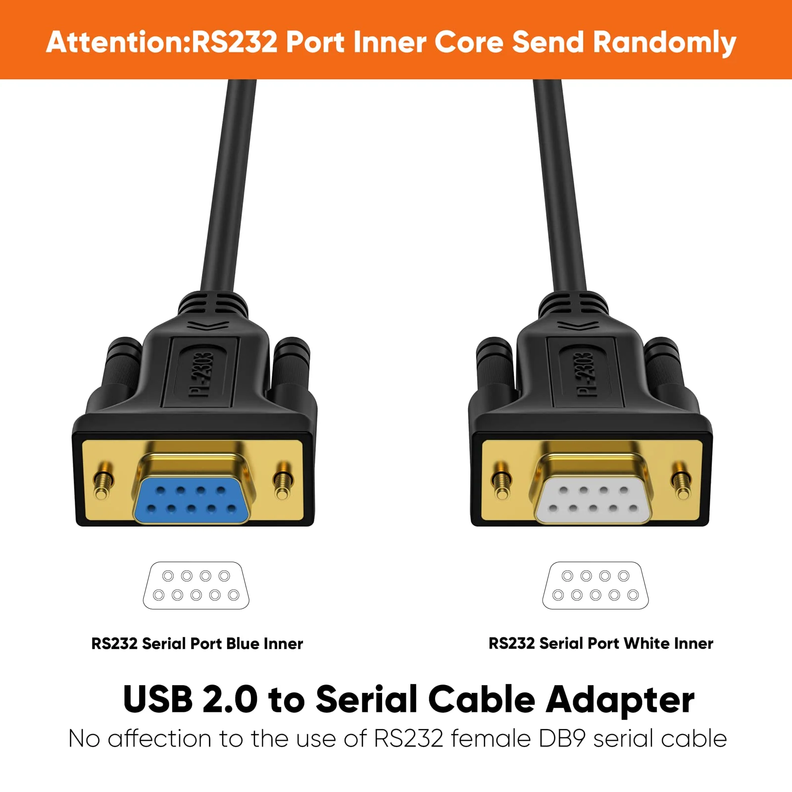 CableCreation USB to RS232 Adapter with PL2303 Chip 3.3 FT, USB 2.0 to RS232 Female DB9 Serial Converter Cable for Cashier Register, Modem, Scanner, Digital Cameras, CNC, 1M Black 3.3FT / 1M PL2303 Chipset - Image 4