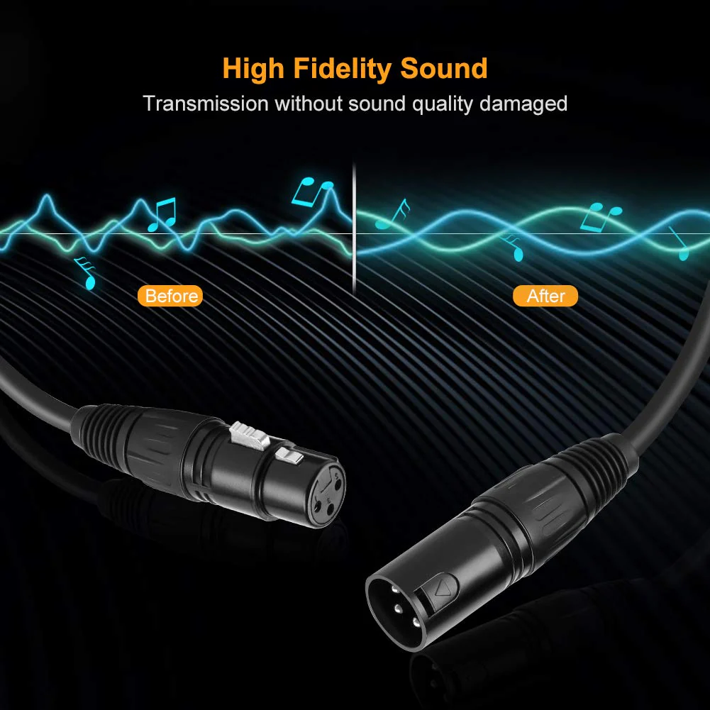 CableCreation XLR Cable, [2-Pack] 10FT 3PIN XLR Male to Female Balanced Microphone Cable for Recording Applications,Mixers,Speaker Systems and Other XLR Audio Equipment,Black 10 Feet 【2 Pack】 - Image 2