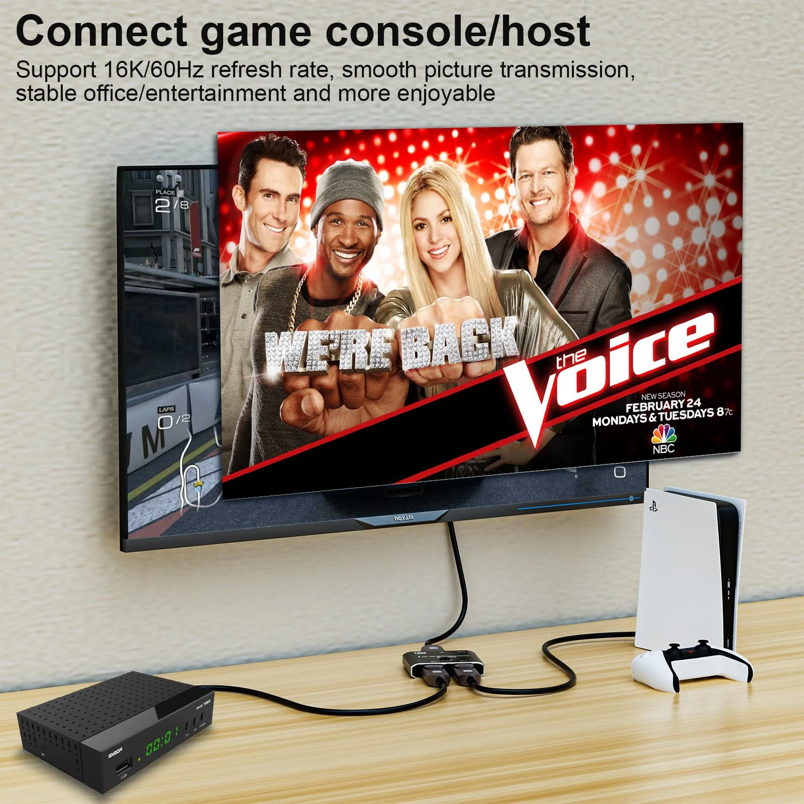 CABLEDECONN DisplayPort 2.1 8K 10K 16K DP Video Switch Bi-Direction Ultra HD 8K@120Hz 4K@240Hz Splitter Converter for Multiple Source and displays dp 16k switch 2x1 - Image 6