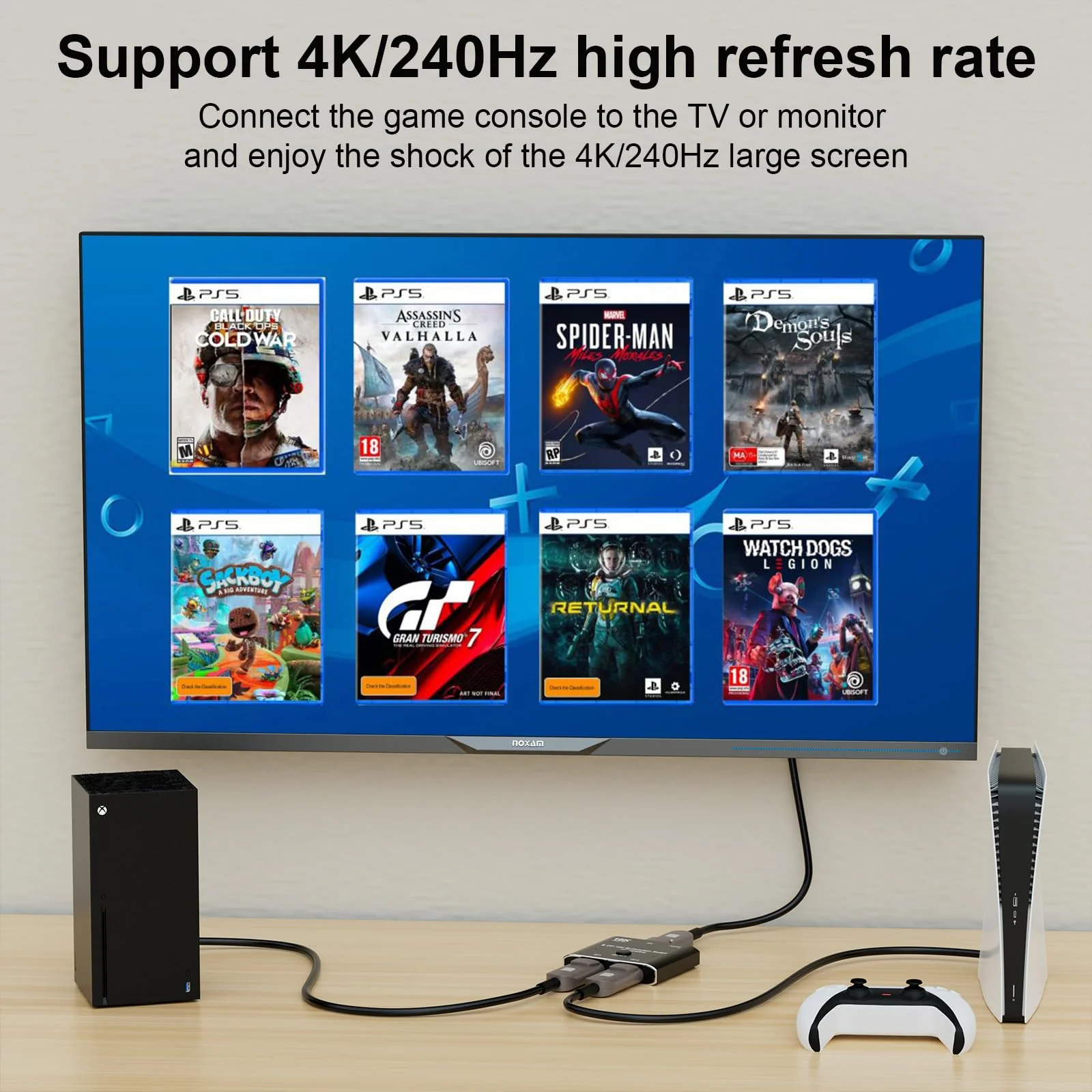 CABLEDECONN DisplayPort 2.1 8K 10K 16K DP Video Switch Bi-Direction Ultra HD 8K@120Hz 4K@240Hz Splitter Converter for Multiple Source and displays dp 16k switch 2x1 - Image 7