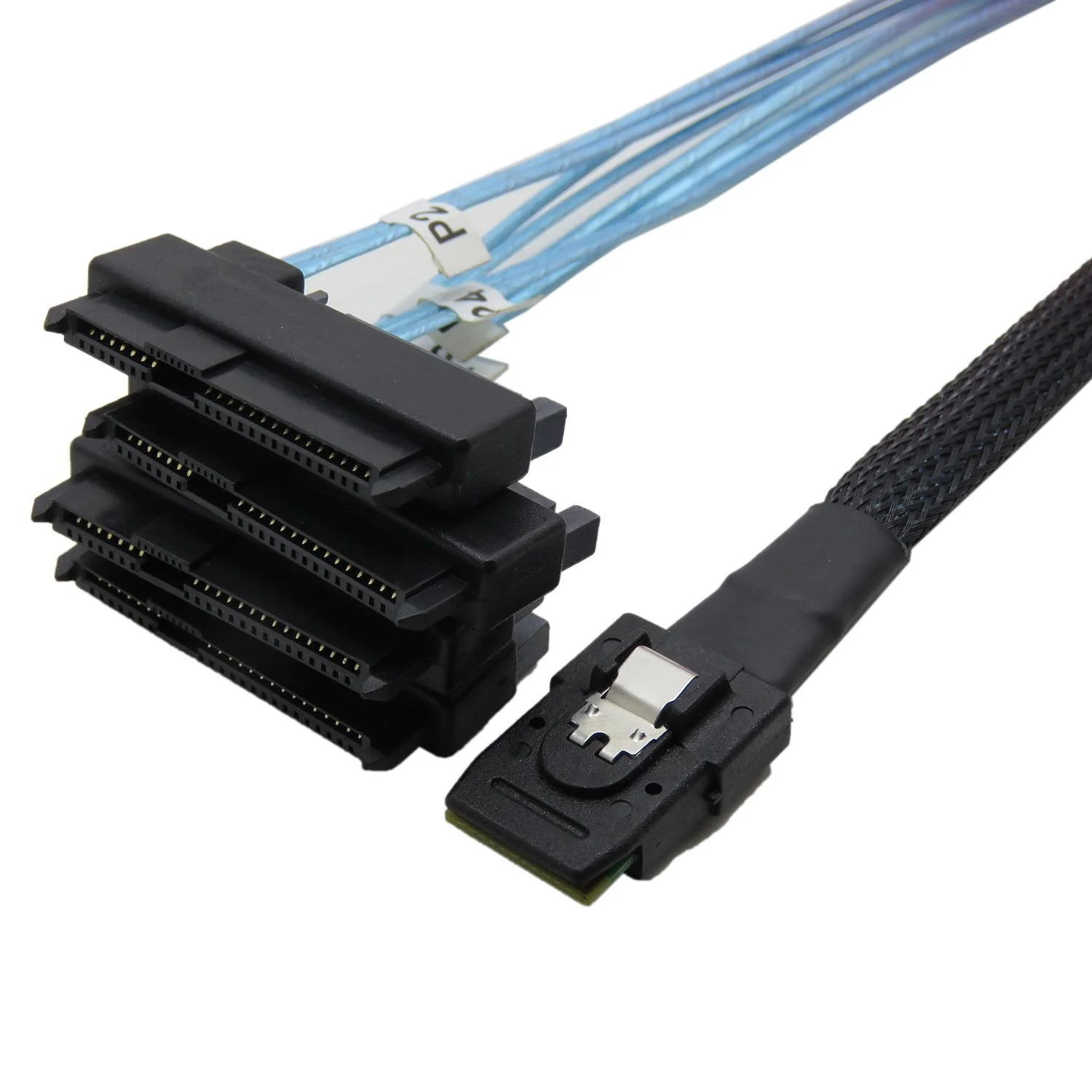 CableDeconn Mini SAS 36 SFF-8087 to (4) SFF-8482 Connectors with SATA Power 1m 1Meter - Image 3