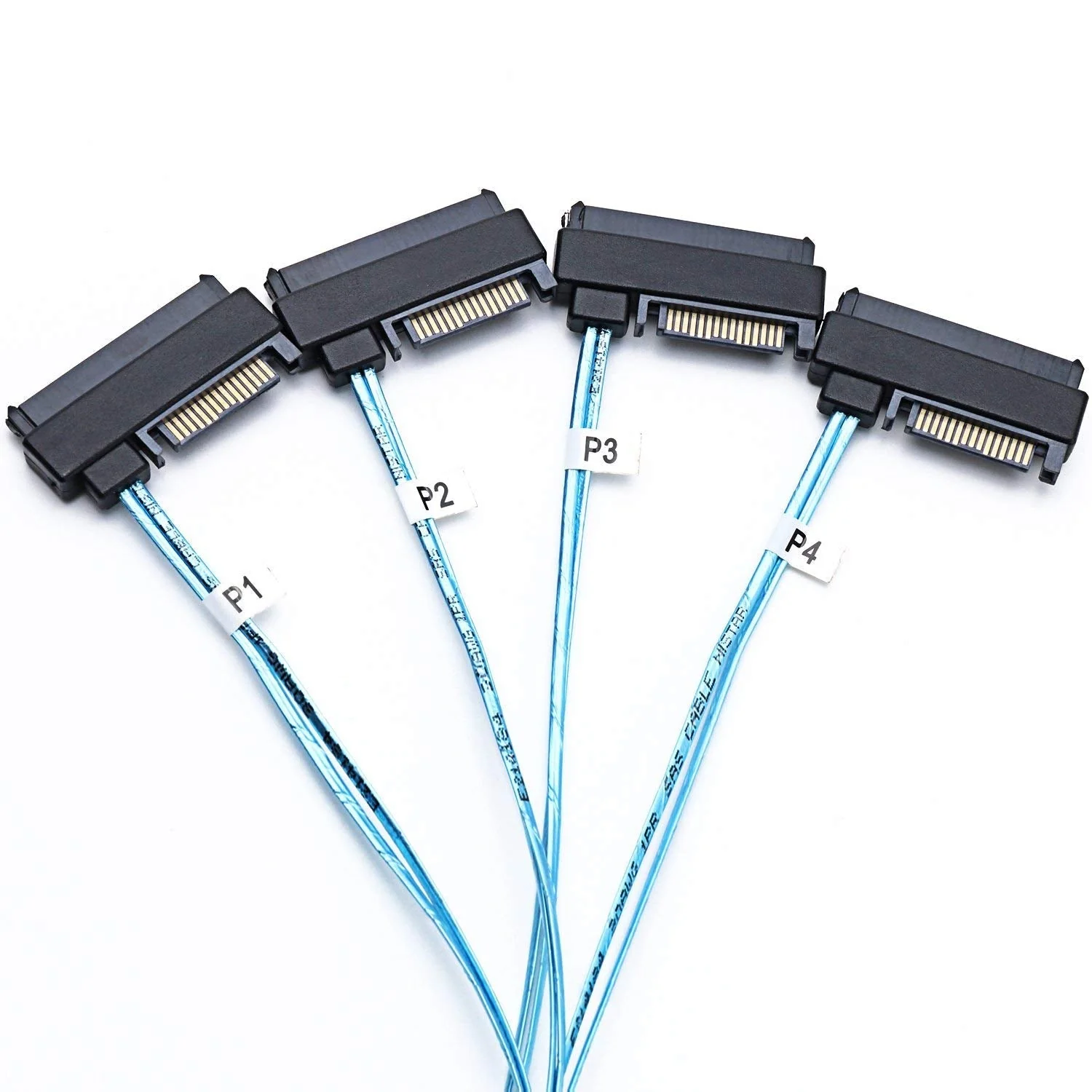 CableDeconn SFF-8643 Internal Mini SAS HD to (4) 29pin SFF-8482 connectors with SAS 15pin Power Port 12GB/S Cable (1M) (H0204) 1m - Image 3