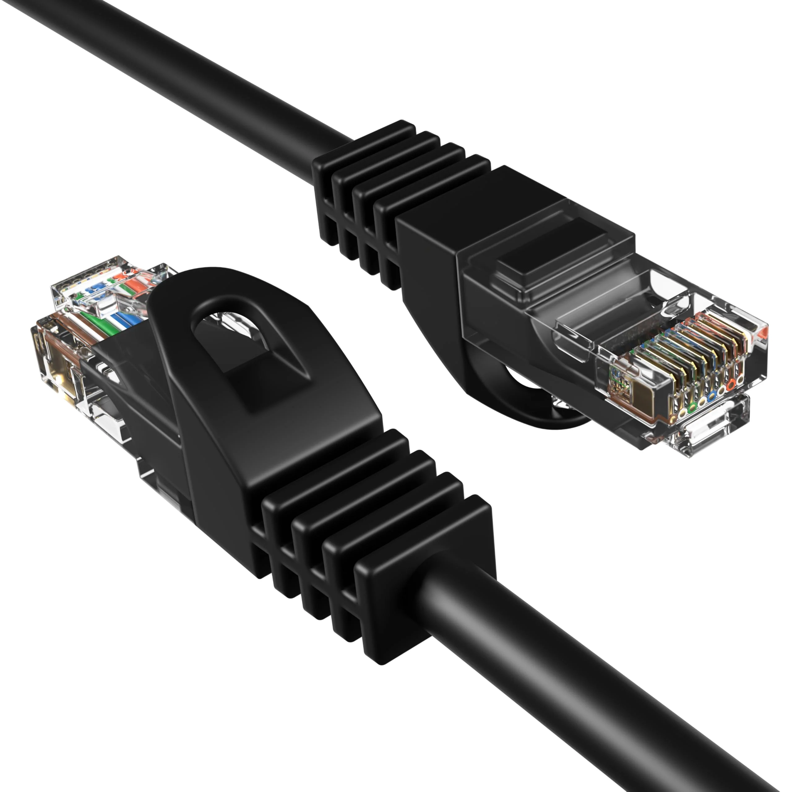 Cables Direct Online Cat5e 15FT Network Ethernet Patch Cable, 350Mhz Internet Wire, Compatible with PC, Laptop, Modem, Router, TVs, Printer Cord, Consoles for Home and Office, Black Single Cable