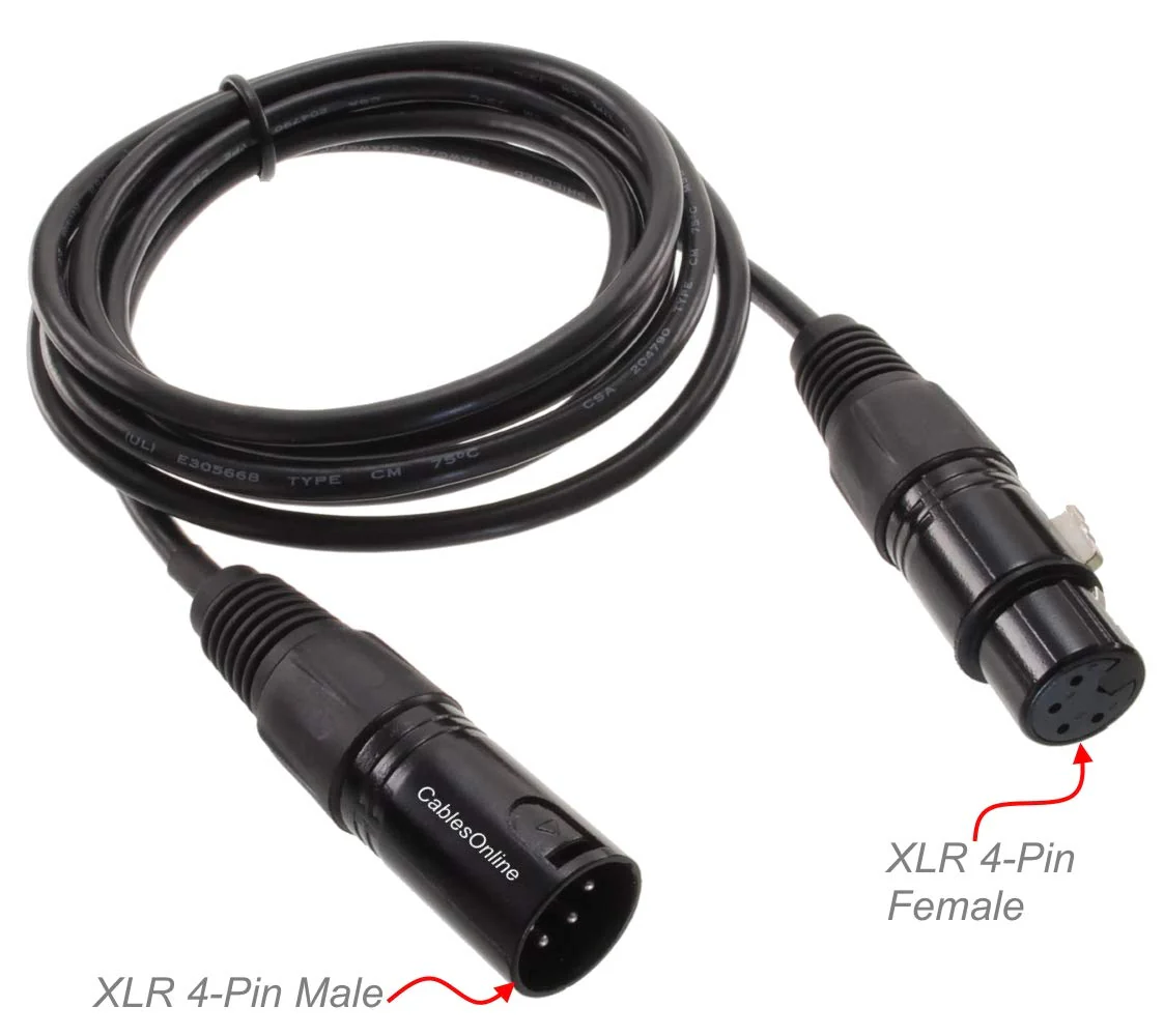 CablesOnline, 10ft. XLR 4-Pin Female to XLR 4-Pin Male Shielded Extension Patch Cable, X4-0010 - Image 2
