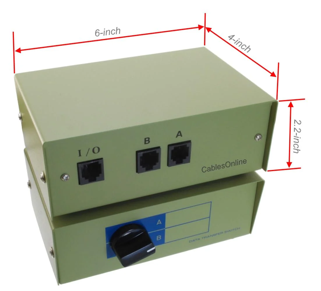 CablesOnline 2-Way A/B RJ45 Metal Rotary Manual Switch Box (SB-034) - Image 3