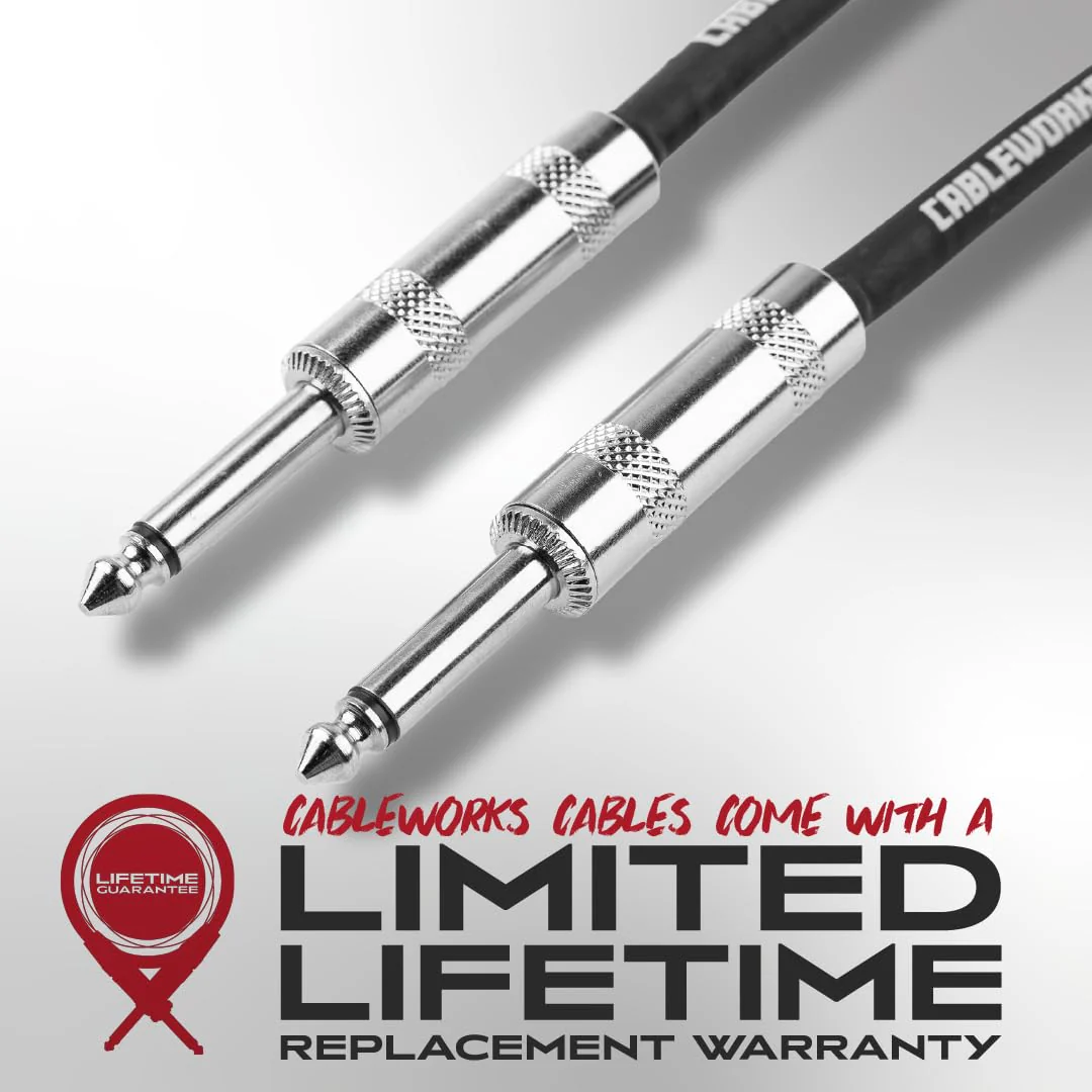 Cableworks by Gator Cases Backline Series 30 Ft Straight to Straight Guitar Instrument Cable (GCWB-INS-30) 30 Feet - Image 6