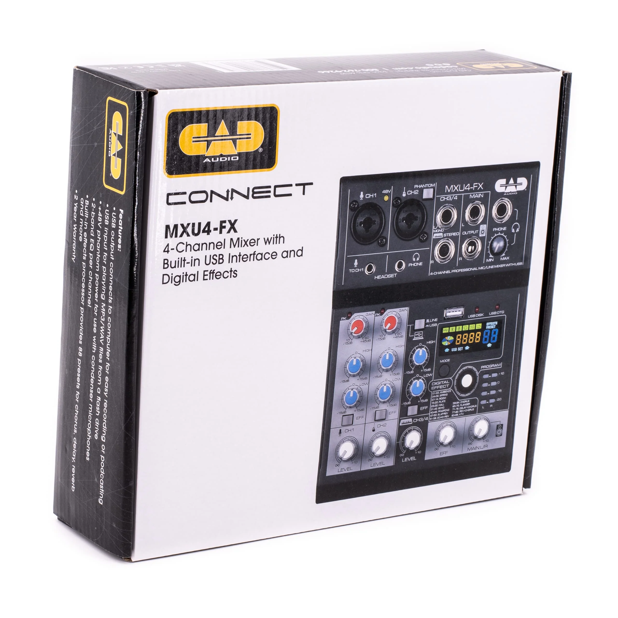 CAD Audio MXU4-FX 4 Channel Mixer with USB Interface and Digital Effects , Black MXU4-FX 4-Channel Mixer - Image 6